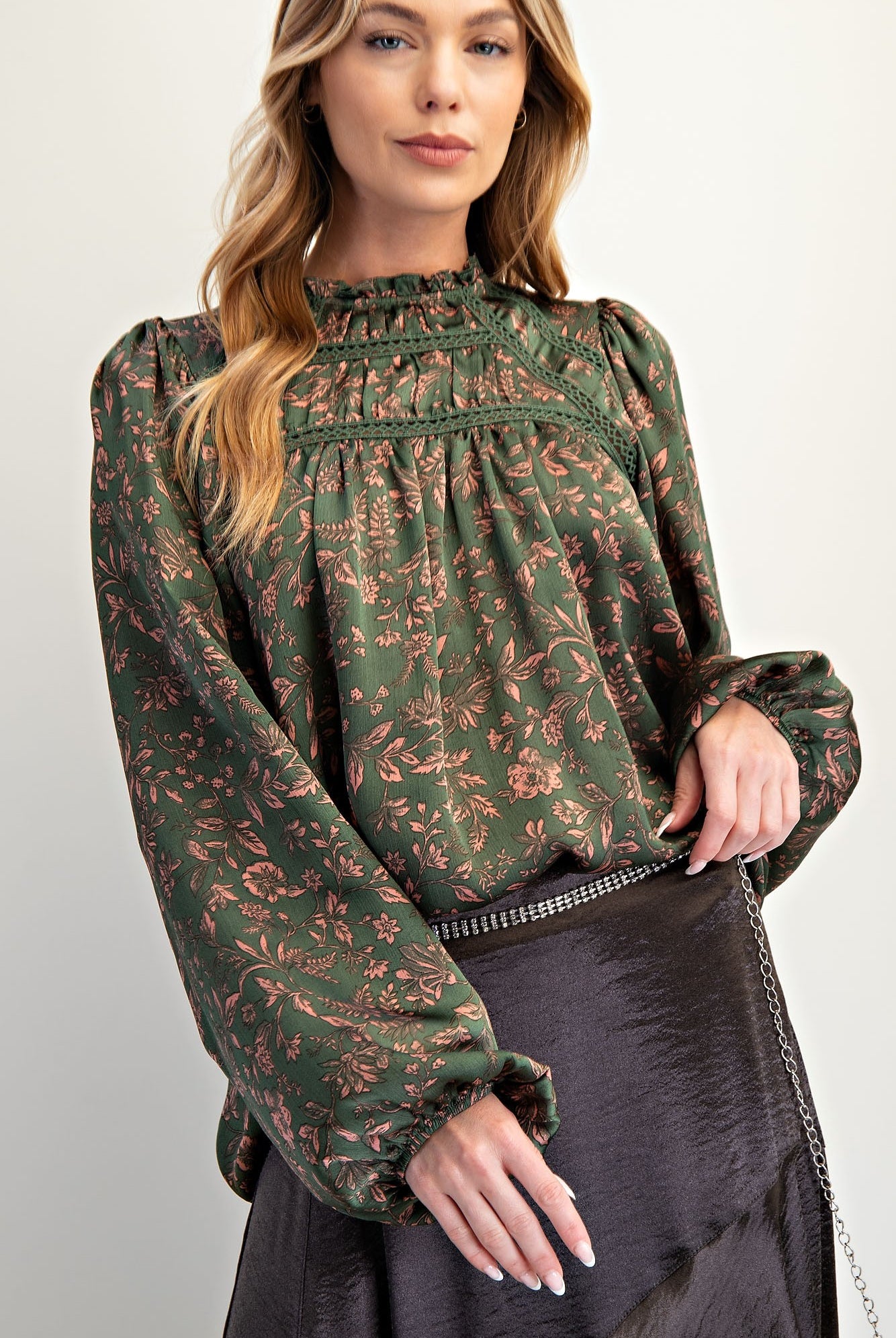 Samantha Printed Crinkle Blouse - Be You Boutique