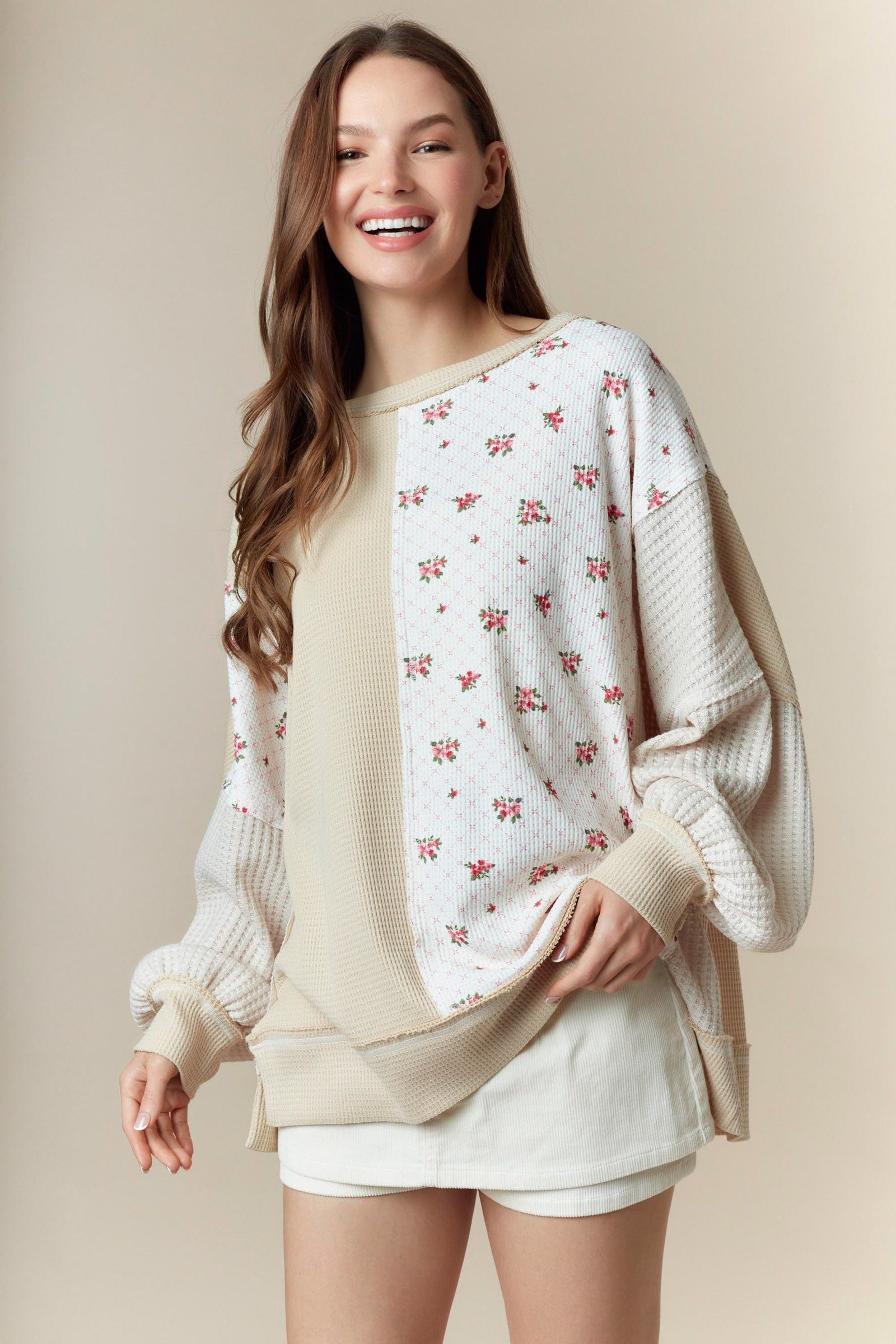 Abby Mixed Textured Pullover - Be You Boutique