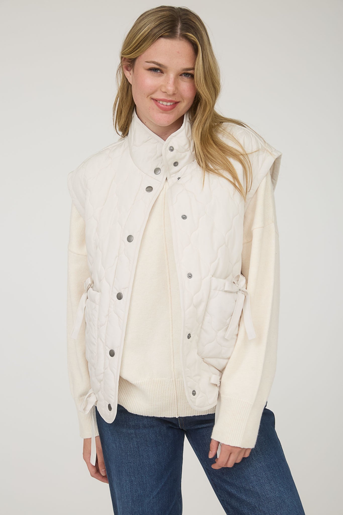 Linda Quilted Snap Button Vest - Be You Boutique