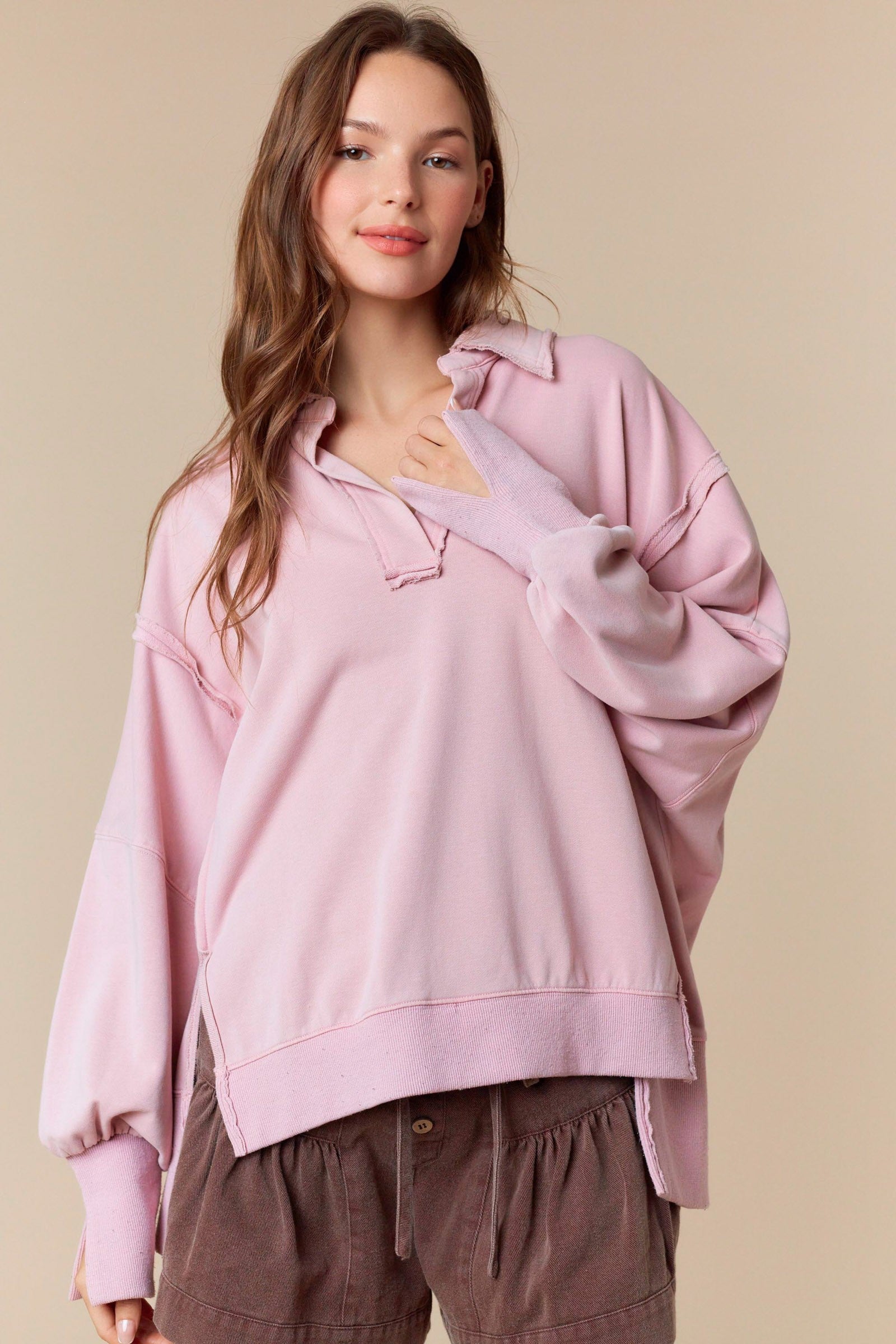 Stephanie Mineral Washed Oversized Sweatshirt - Be You Boutique