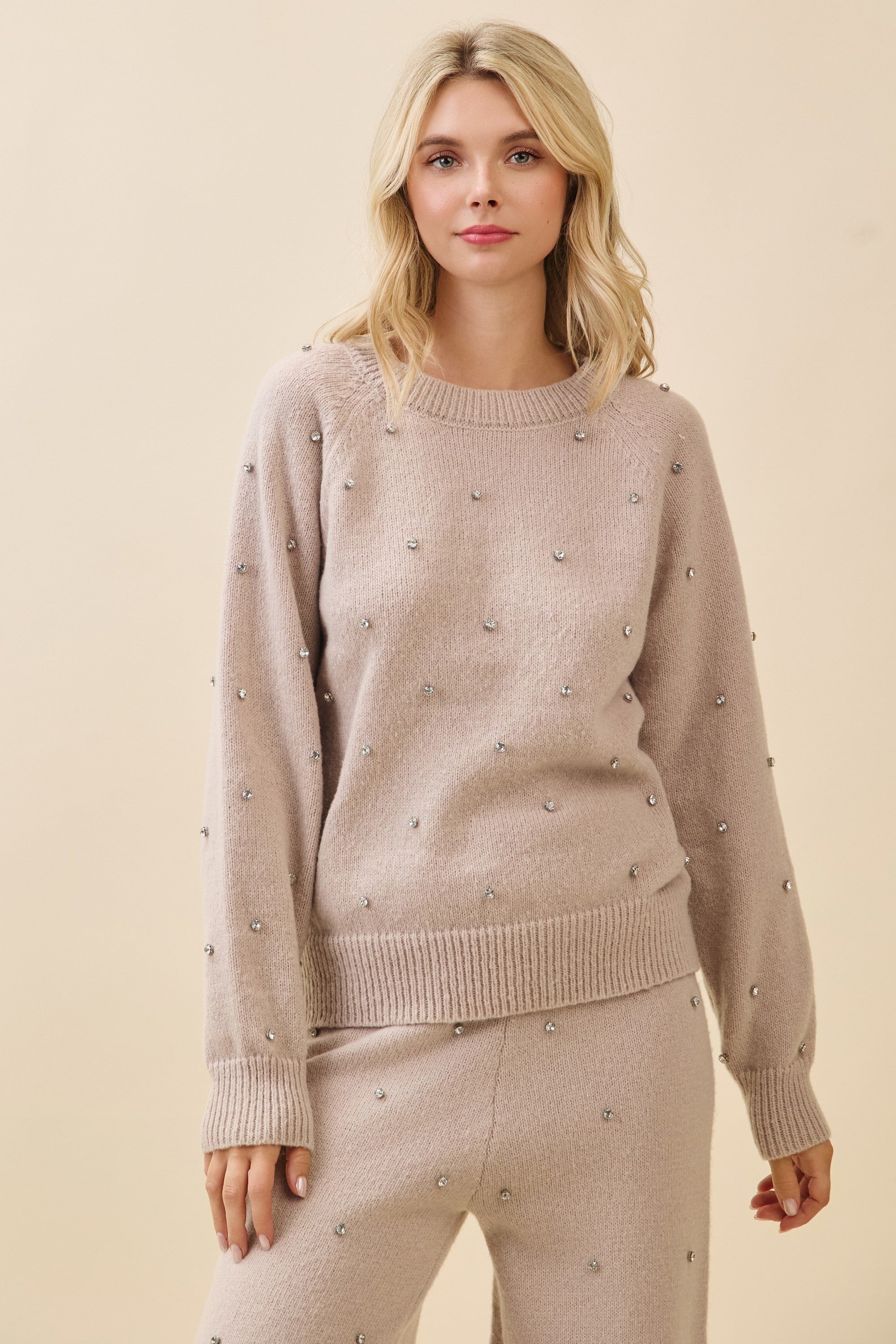 London Rhinestone Long Sleeve Pullover - Be You Boutique