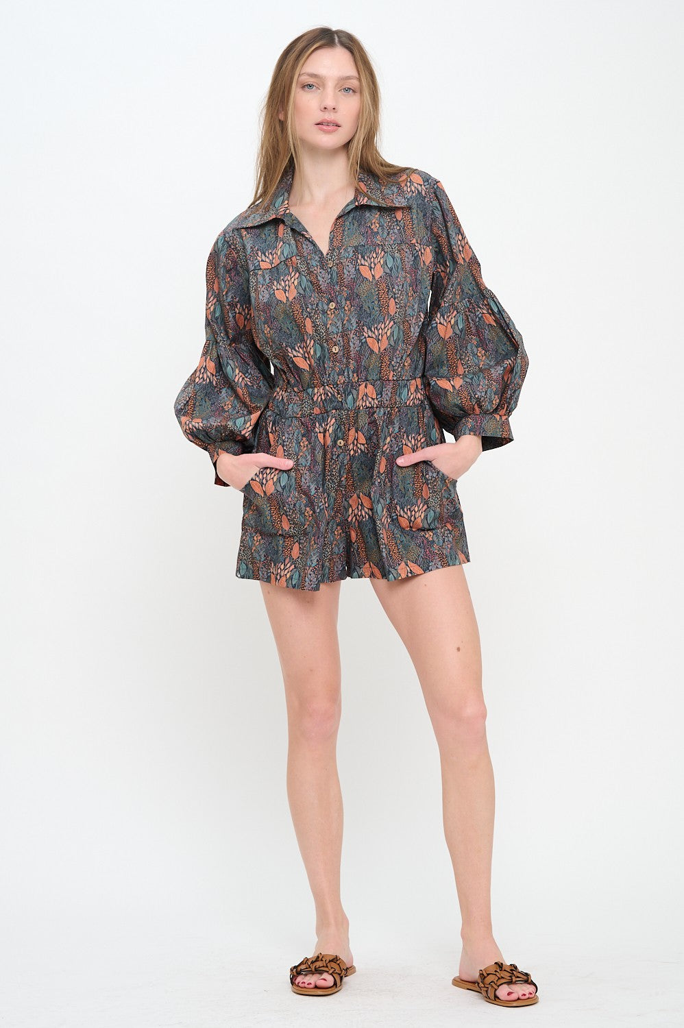Autumn Canopy Printed Romper - Be You Boutique