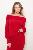 Noelle Off The Shoulder Mohair Knit Top - Be You Boutique