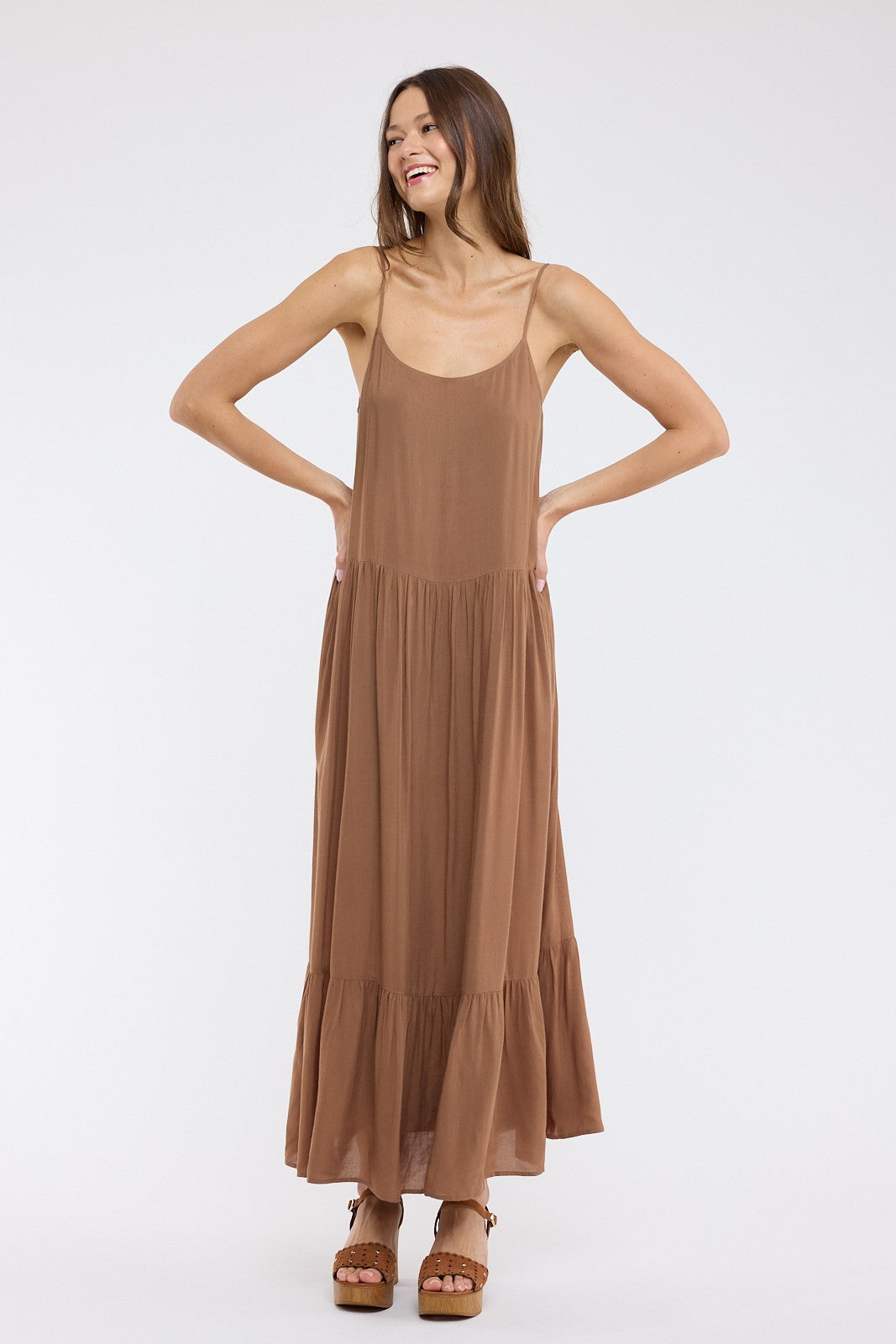 Wishlist Wilma Flowy Maxi Dress in lightweight fabric with a relaxed fit and elegant design, perfect for dressy occasions.