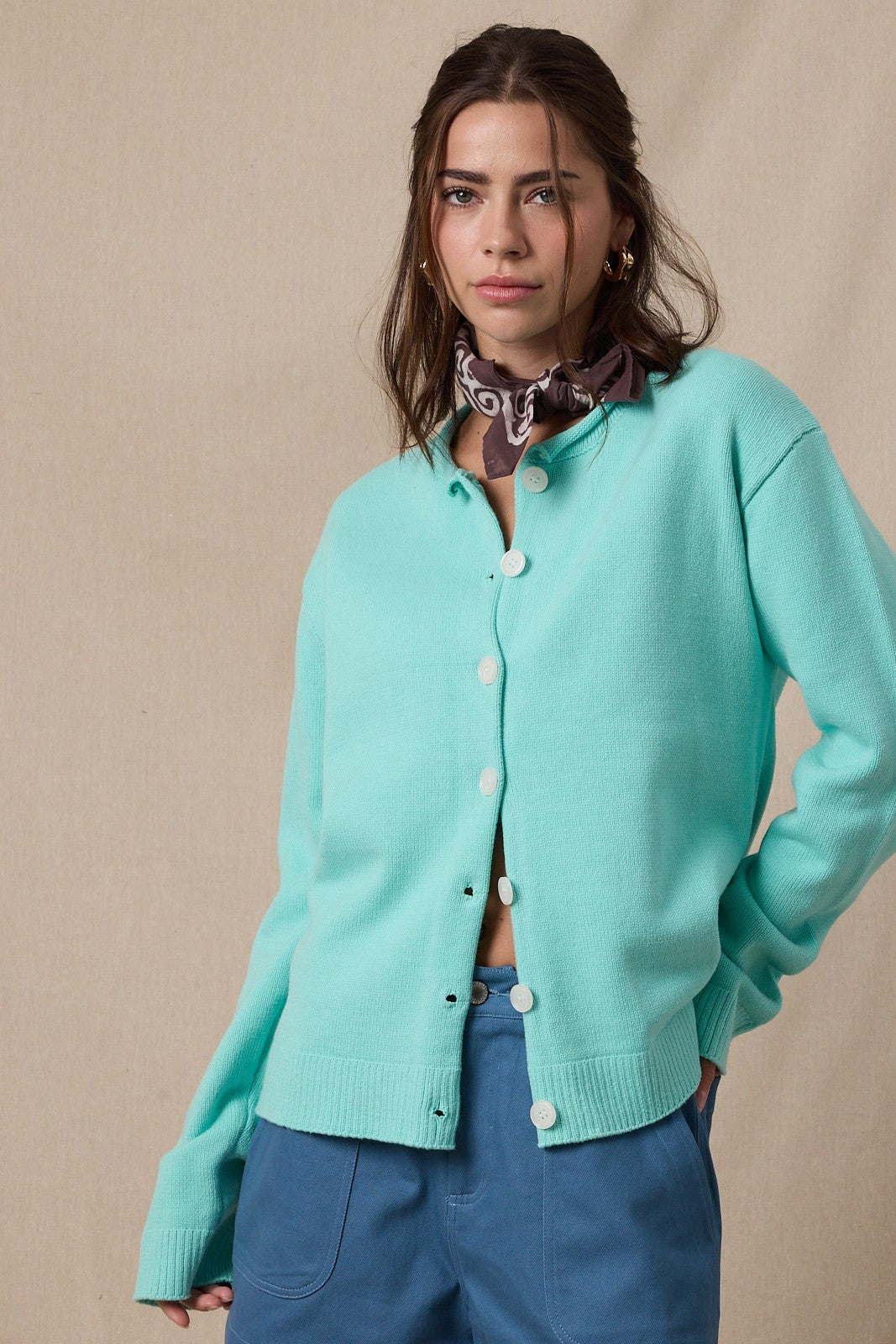 Roy Raw Edge Button Down Sweater Cardigan - Be You Boutique