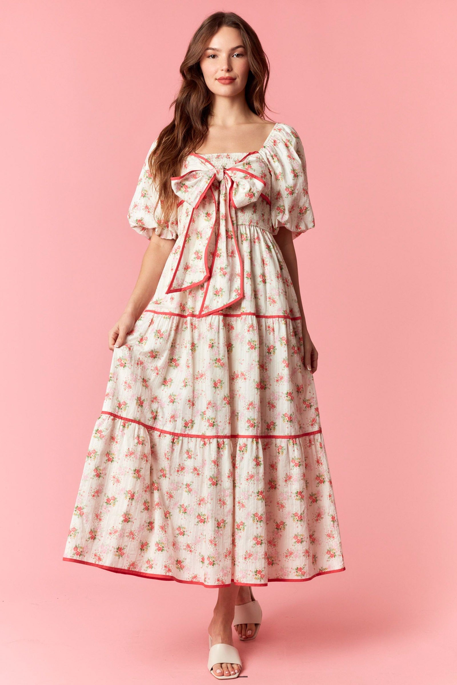 Janie Gauze Floral Printed Dress - Be You Boutique