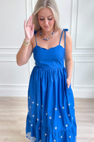 Alaina Embroidered Hem Midi Dress - Be You Boutique