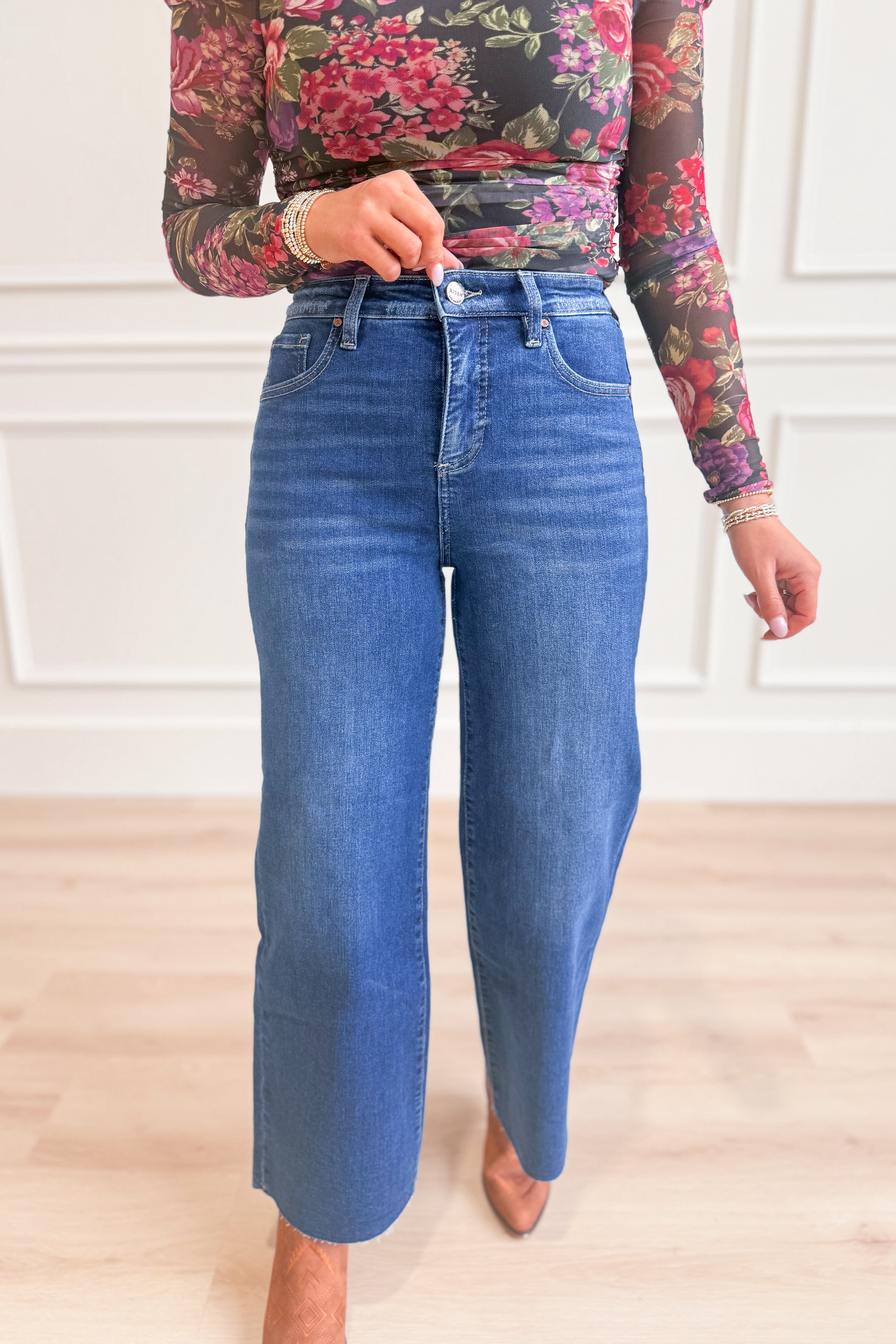 Risen Stevie High Rise Crop Wide Leg Tummy Control Pants - Be You Boutique