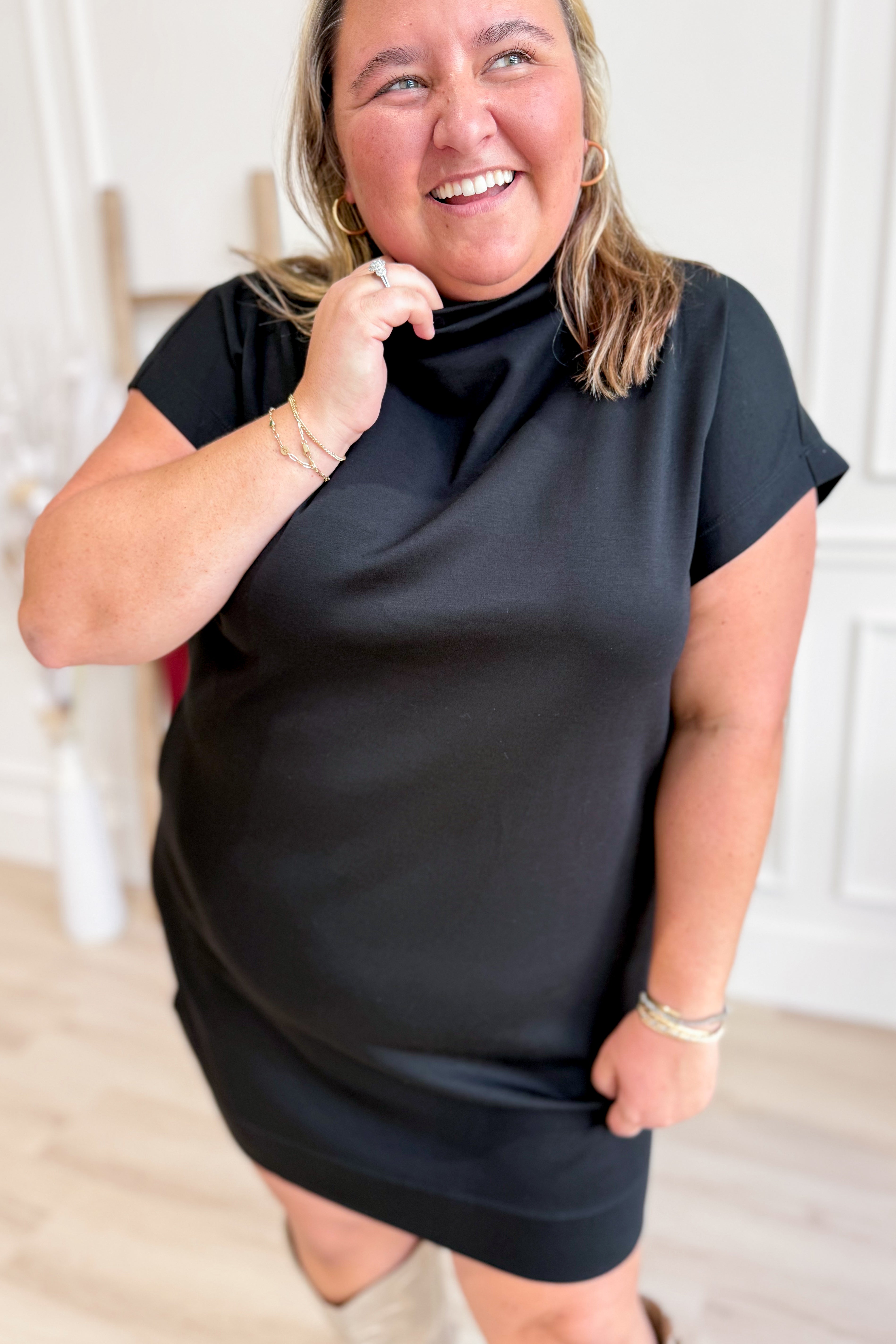 Terri Jersey Mock Neck Dress - Be You Boutique