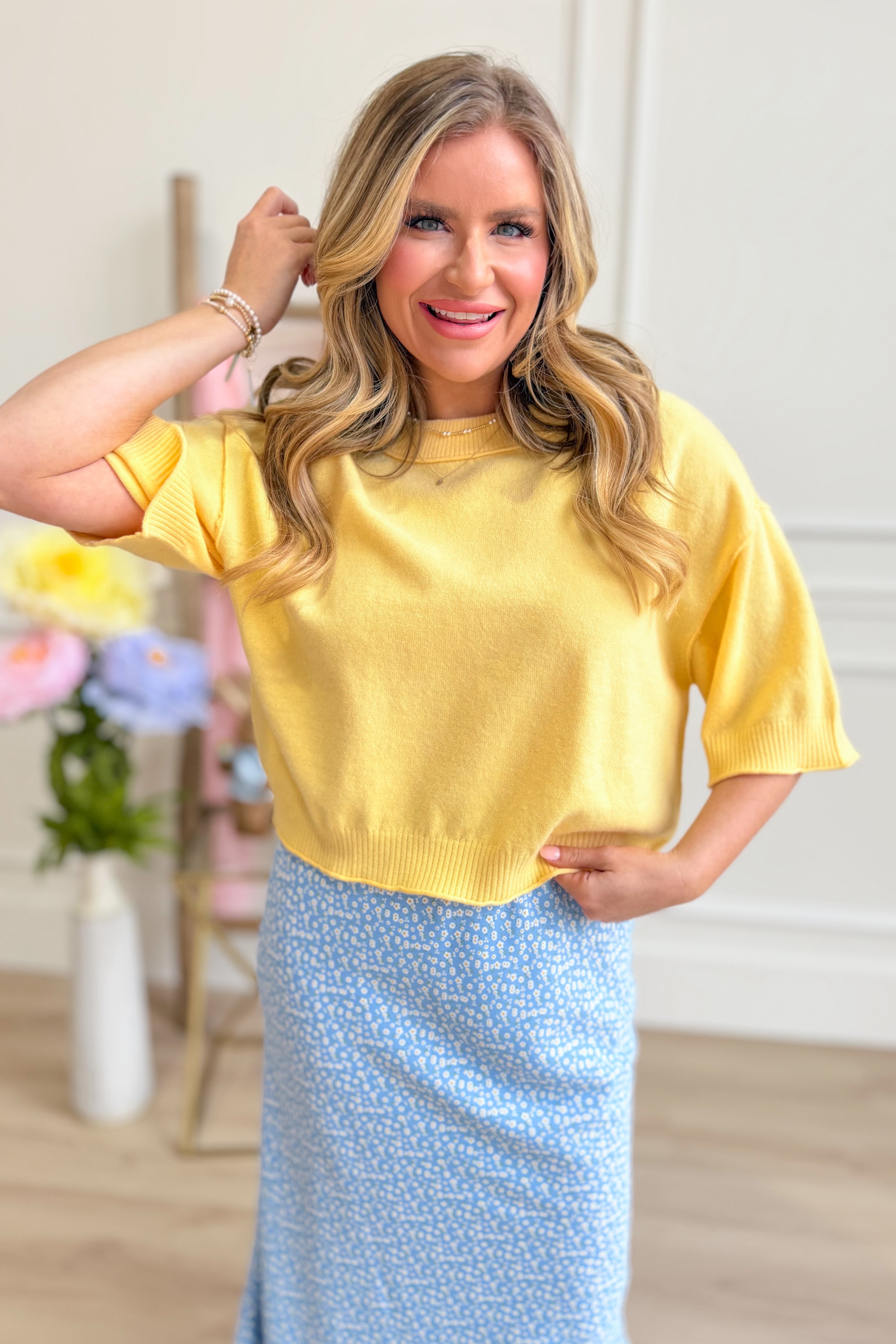 Janie Spring Sweater Top - Be You Boutique