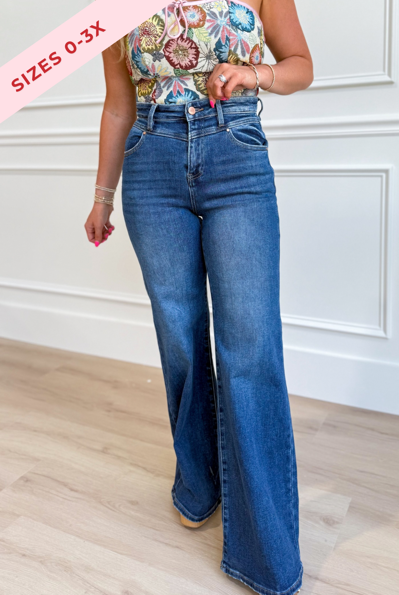 Risen Cory High Rise Front Yoke Detail Jean - Be You Boutique