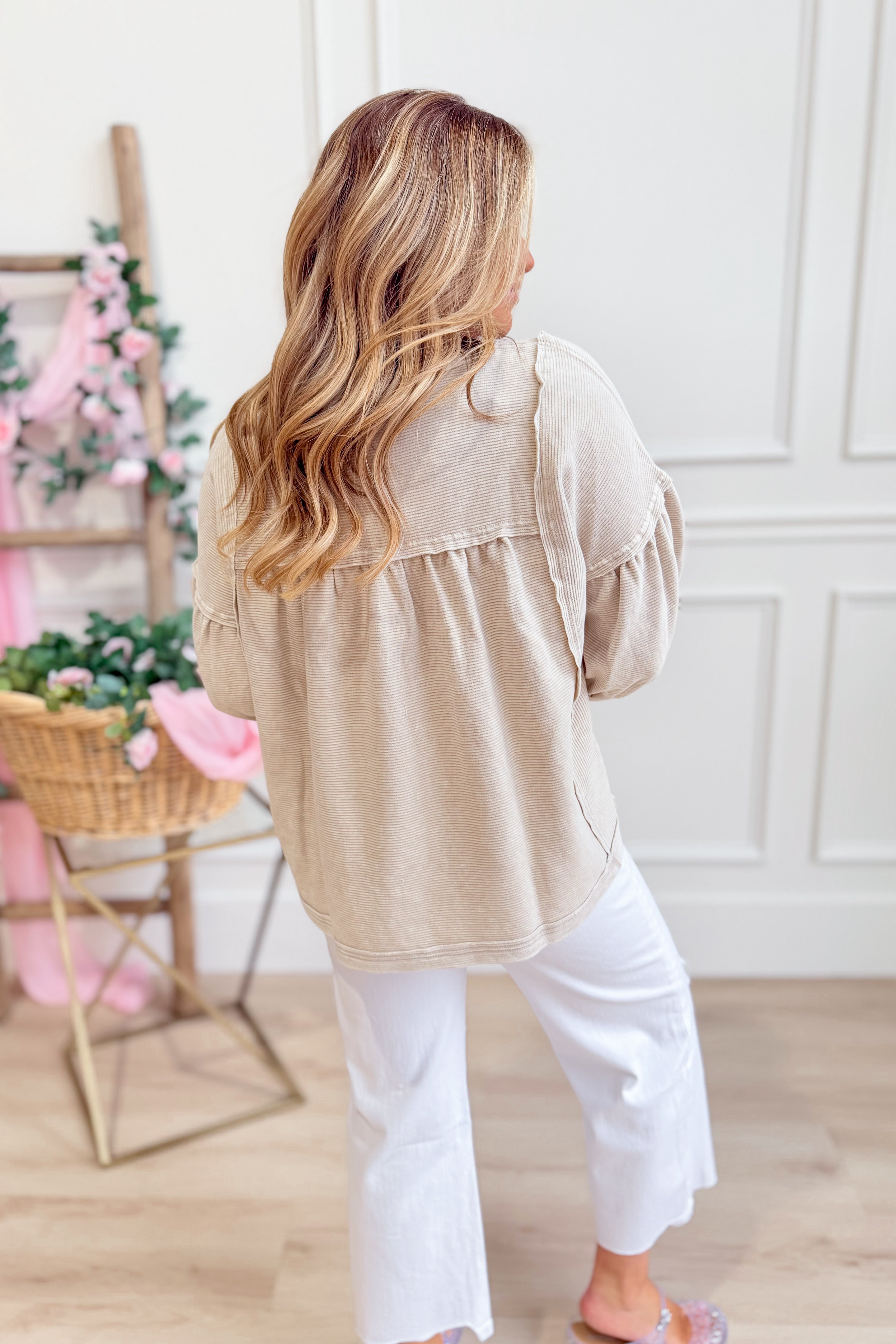 Lenny Textured Knit Long Sleeve Top - Be You Boutique