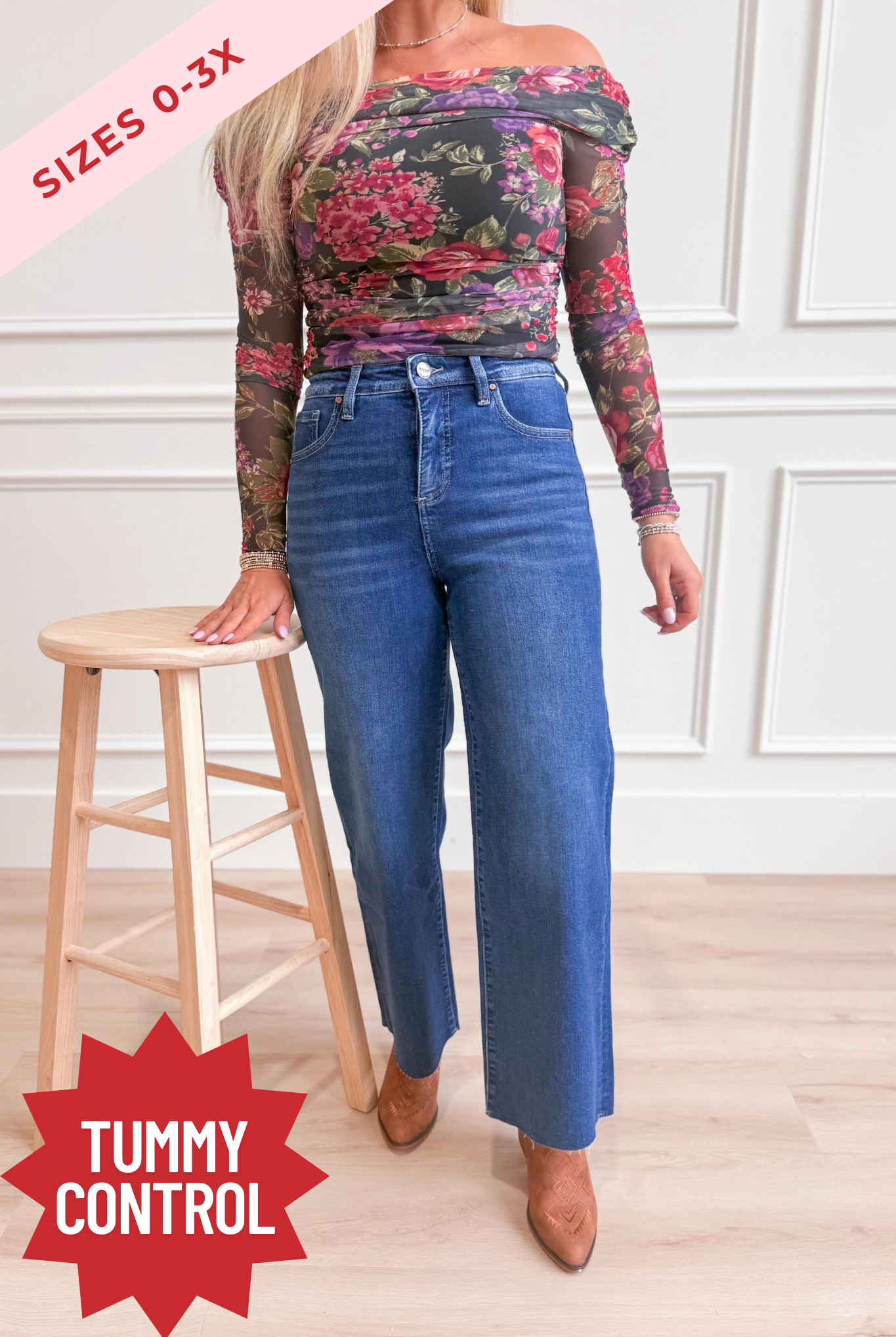 Risen Stevie High Rise Crop Wide Leg Tummy Control Pants - Be You Boutique