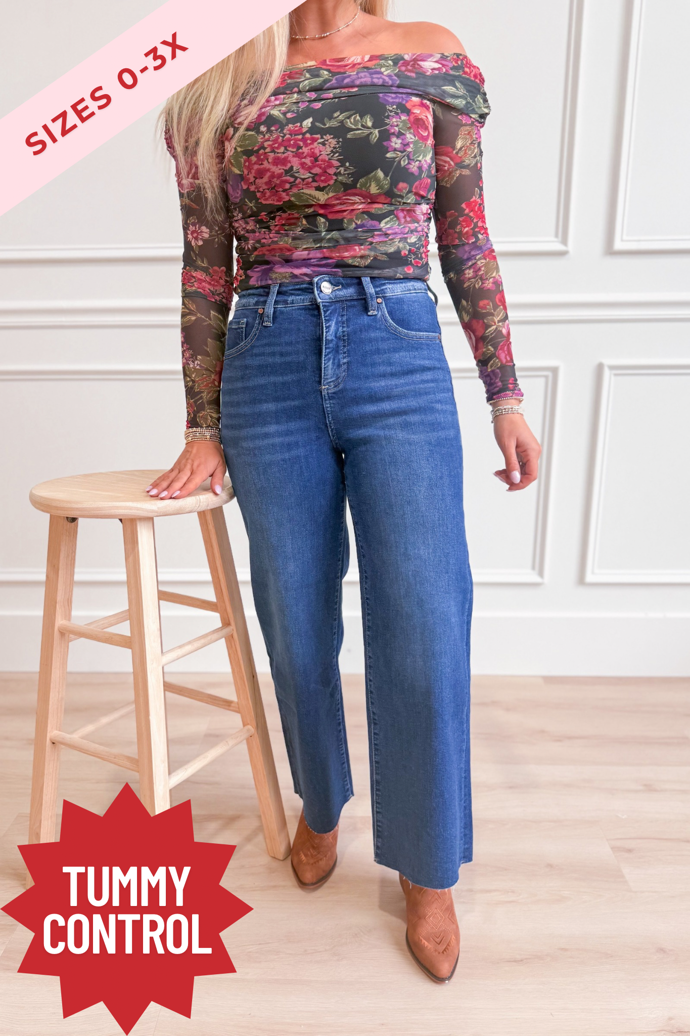 Risen Stevie High Rise Crop Wide Leg Tummy Control Pants - Be You Boutique