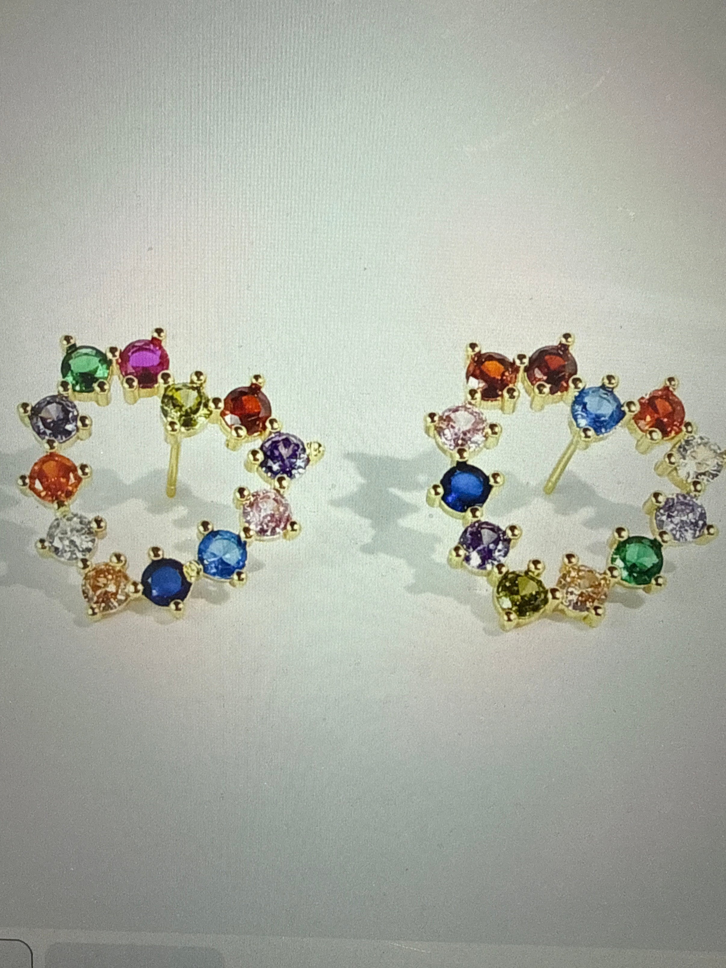 Treasure Jewels Sparkle Multi Heart Studs - Be You Boutique