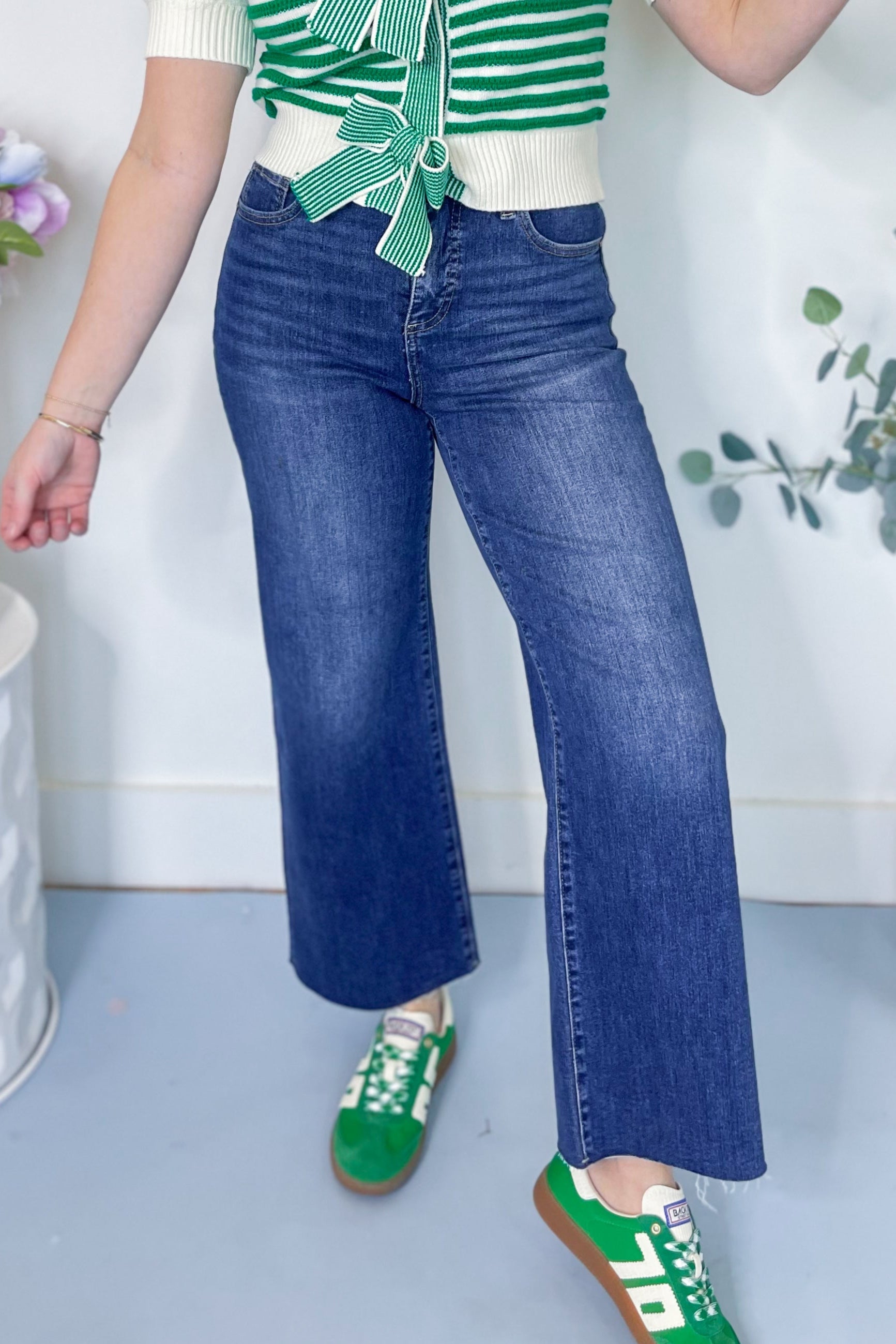 Risen Stevie High Rise Crop Wide Leg Tummy Control Pants - Be You Boutique