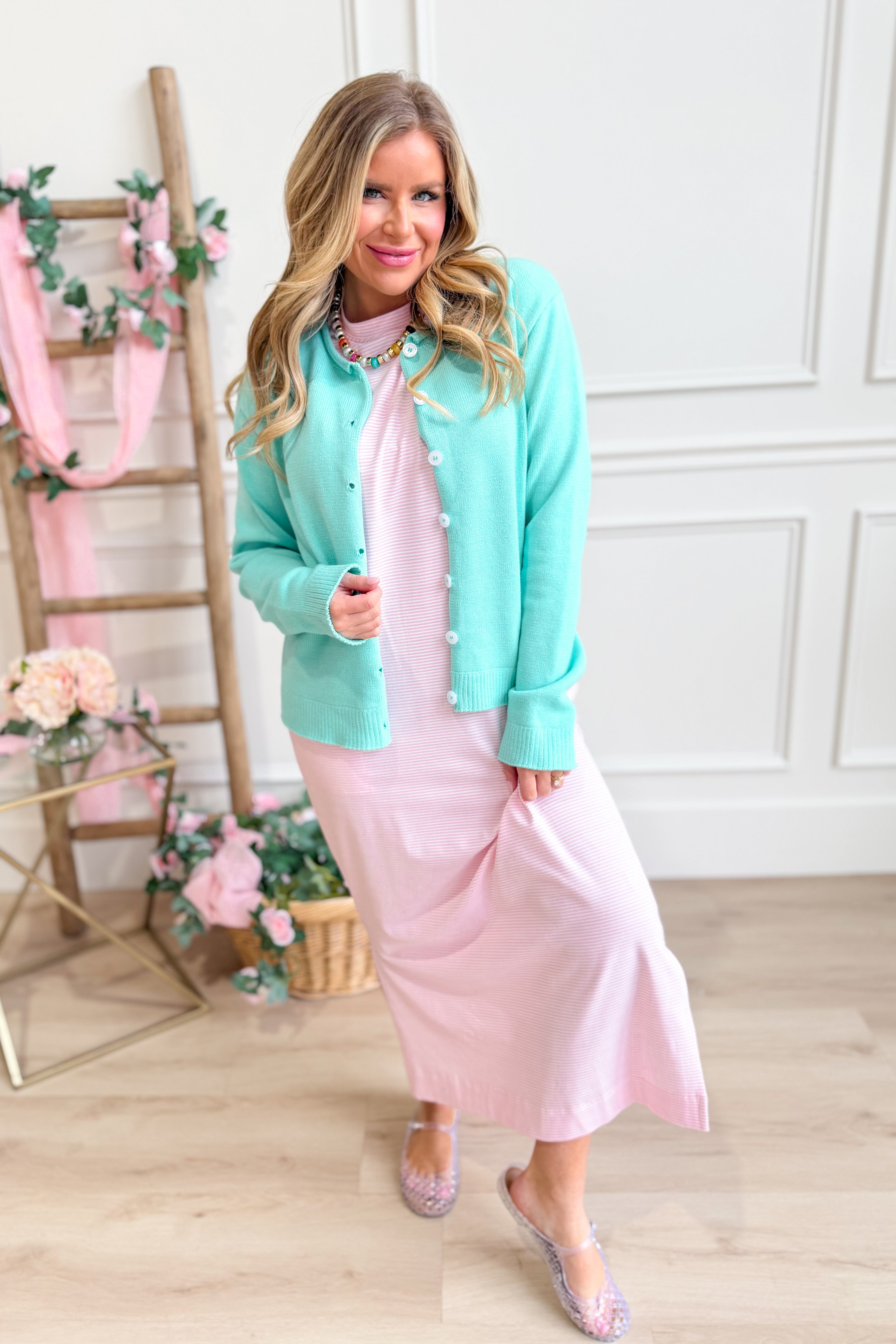 Cora Striped Knit Midi Dress - Be You Boutique