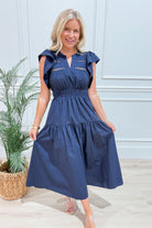 Nala Flutter Sleeve Midi Dress - Be You Boutique