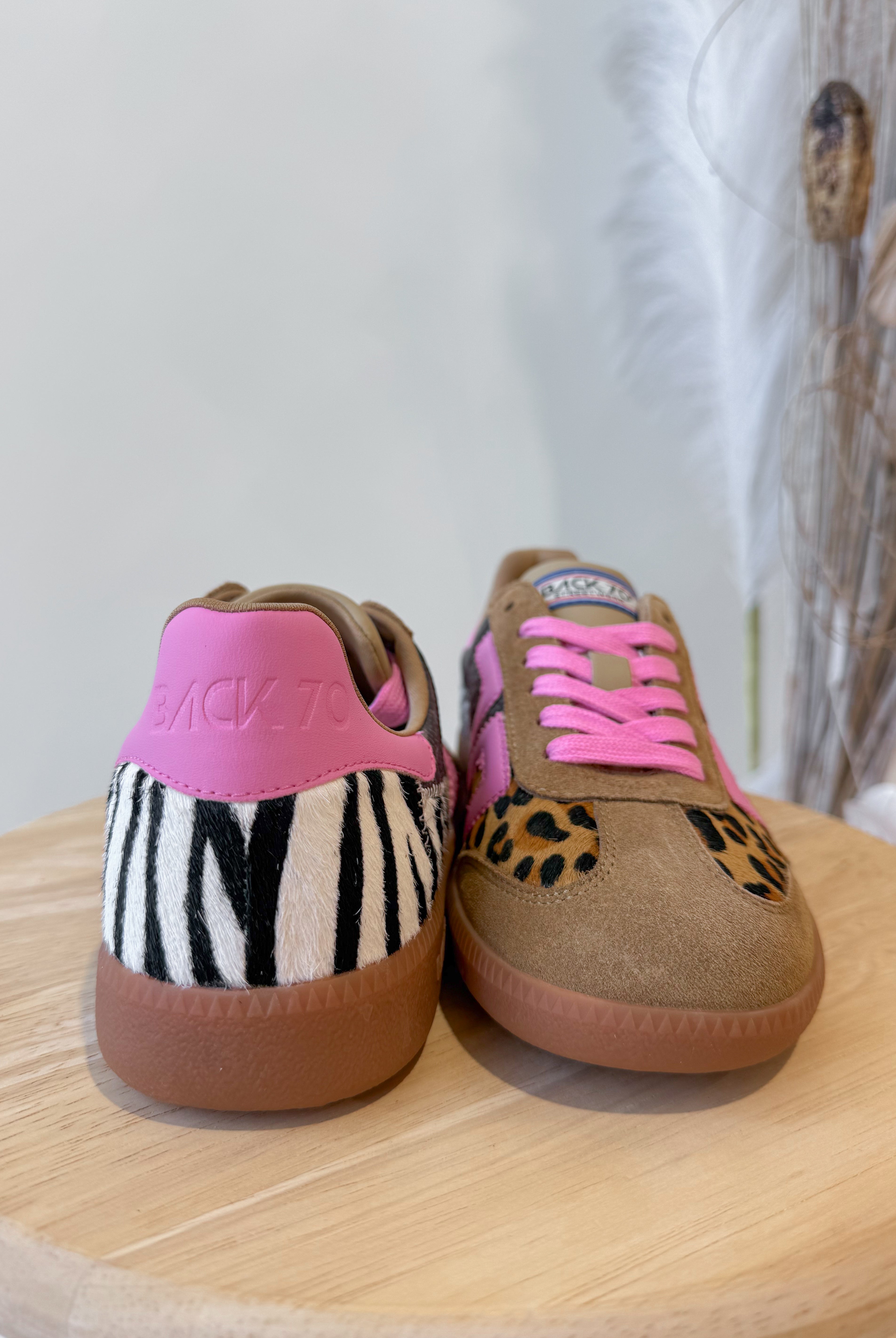 BACK70 Squid Sneakers in Leopard Zebra Fuxia - Be You Boutique