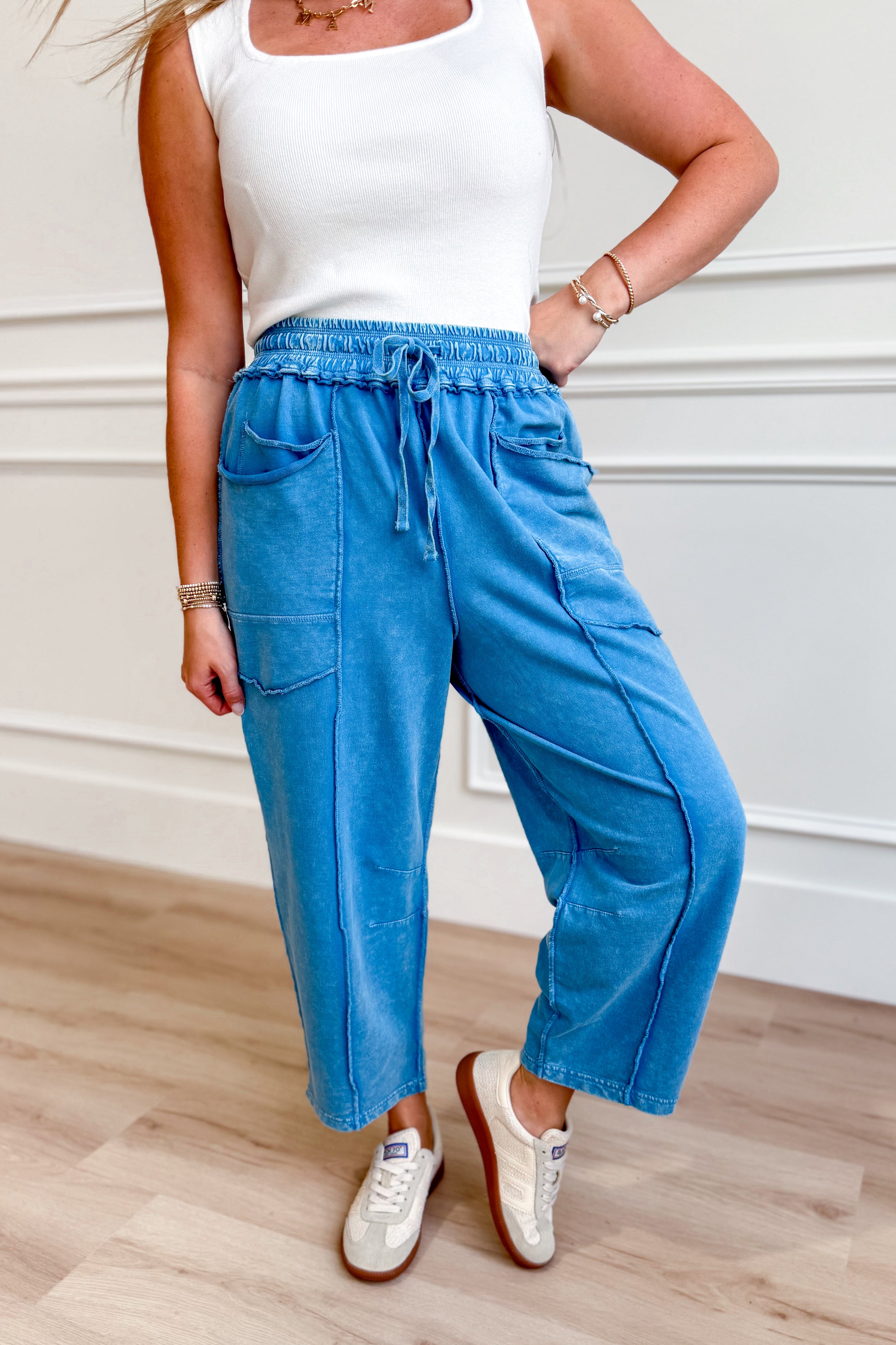 Vinny Mineral Washed Terry Knit Pant - Be You Boutique