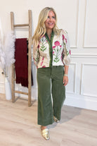 Joni Ruffle Trim Floral Top - Be You Boutique