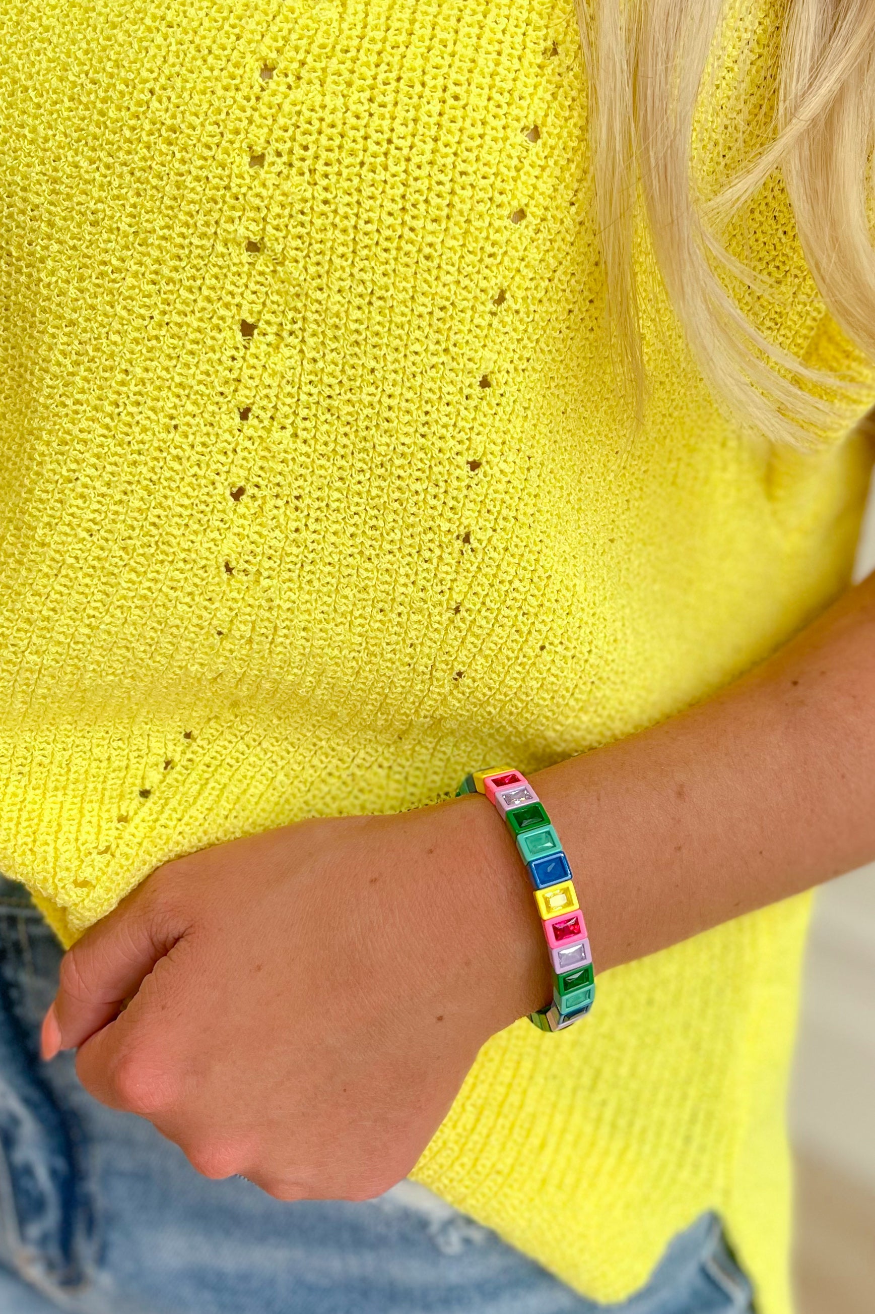 Zenzii Crystal Rainbow Stretch Bracelet - Be You Boutique