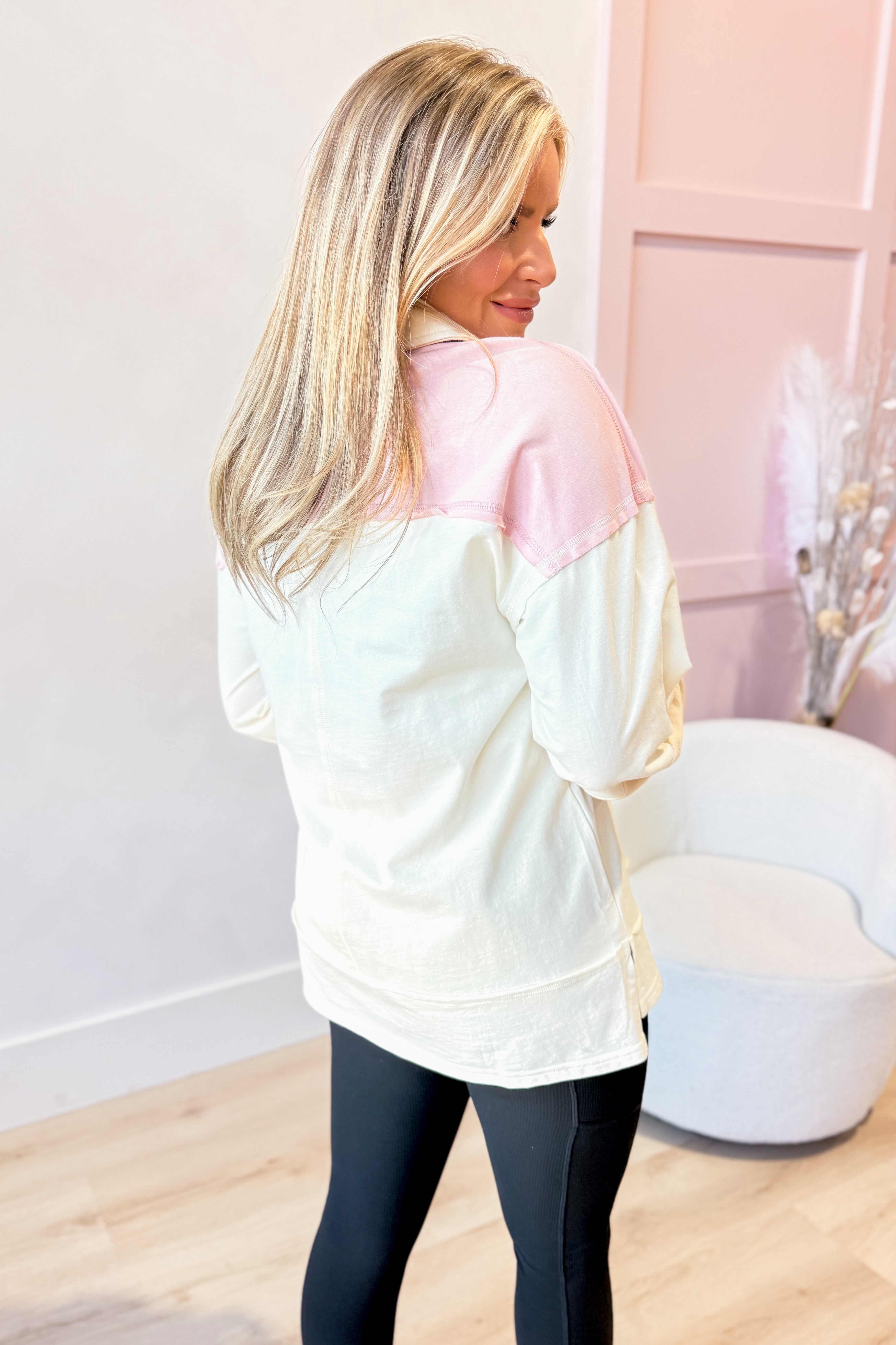 Marion Color Block Collared Pullover - Be You Boutique