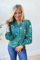 Tracey Floral Ruffle Accent Blouse - Be You Boutique