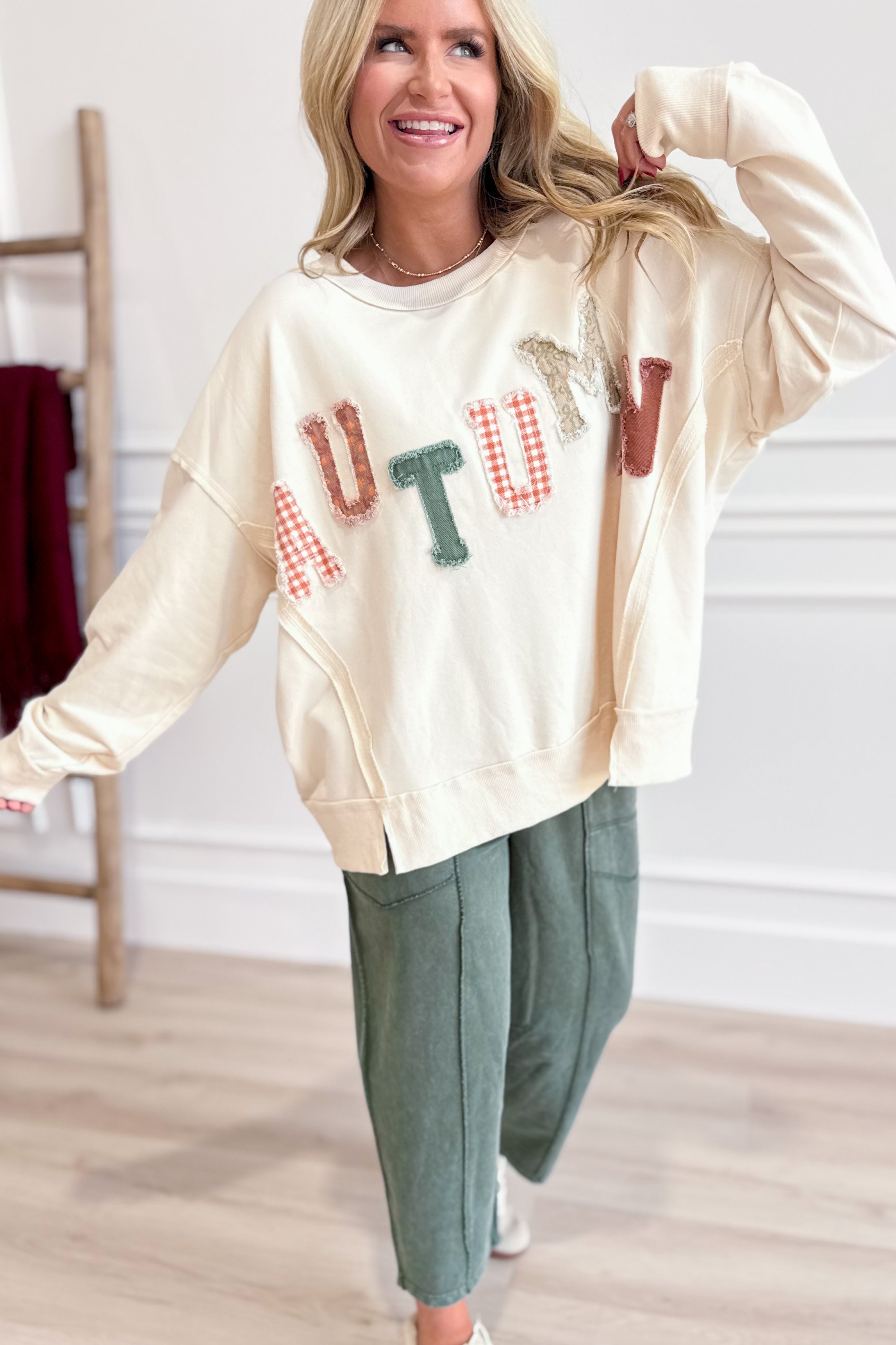 Autumn Multi Print Patchwork Pullover - Be You Boutique