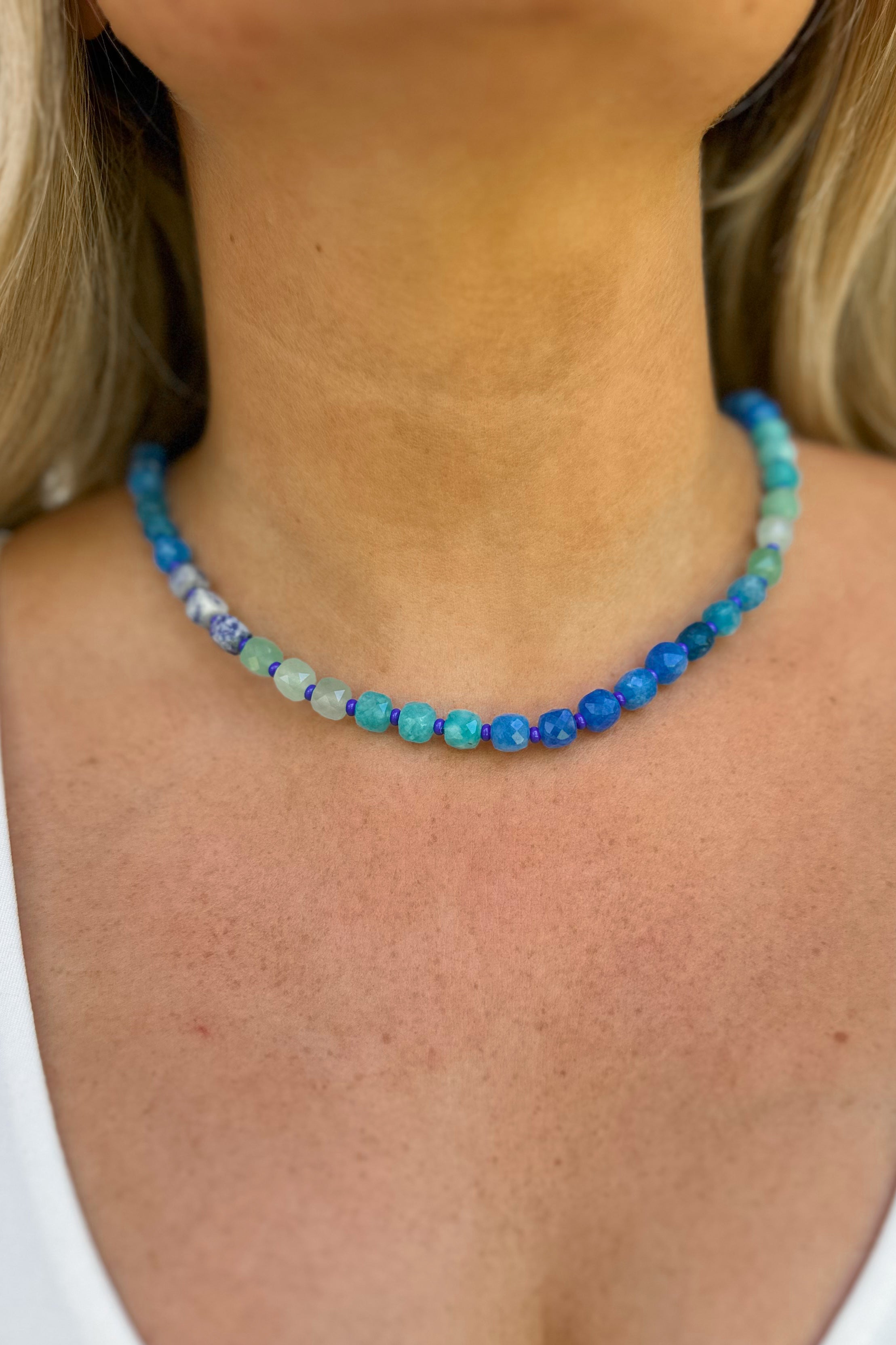 Treasure Jewels Colorful Treasure Blue Gemstone Necklace - Be You Boutique