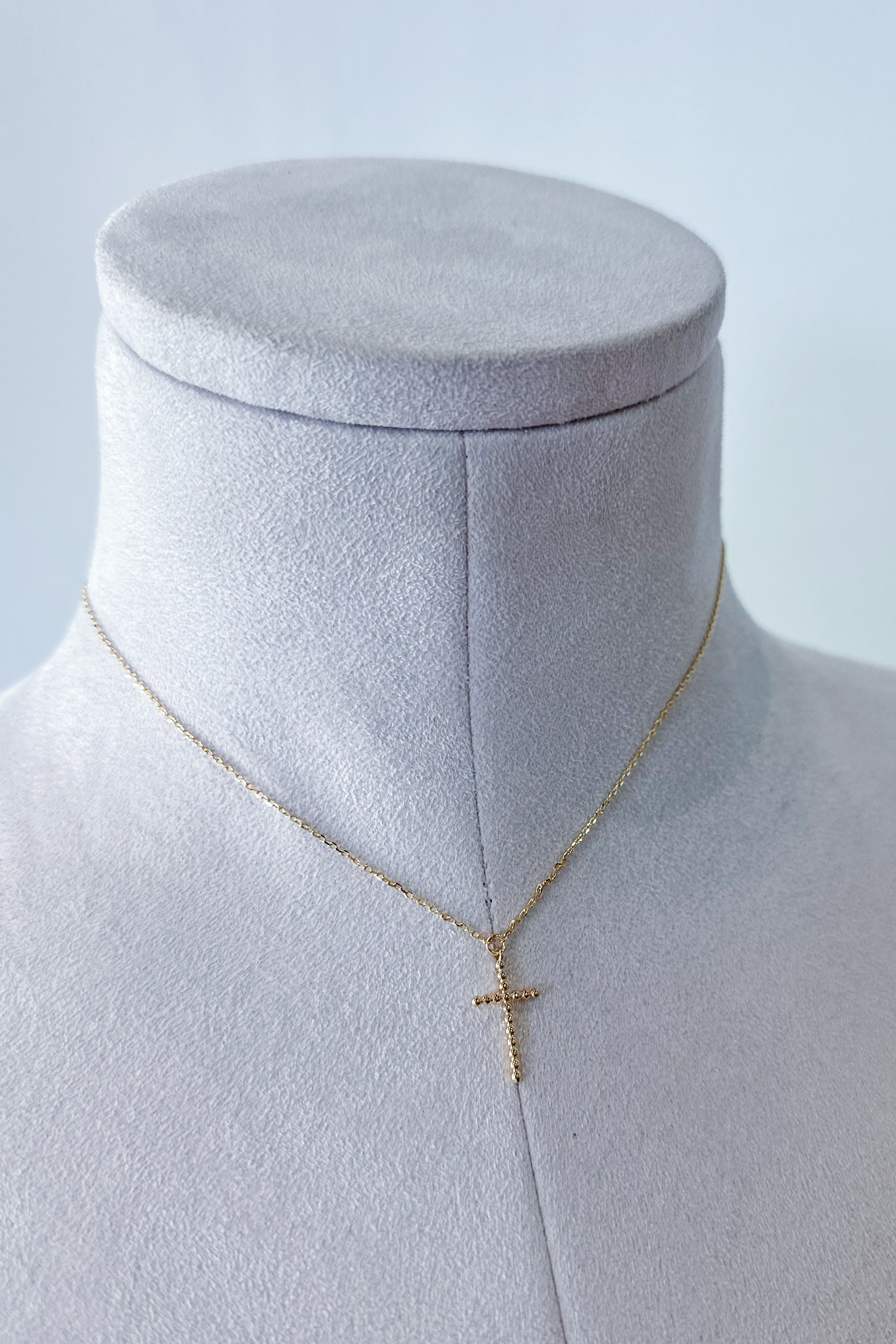 Amazing Grace Beaded Cross 18K Gold Plated Necklace - Be You Boutique