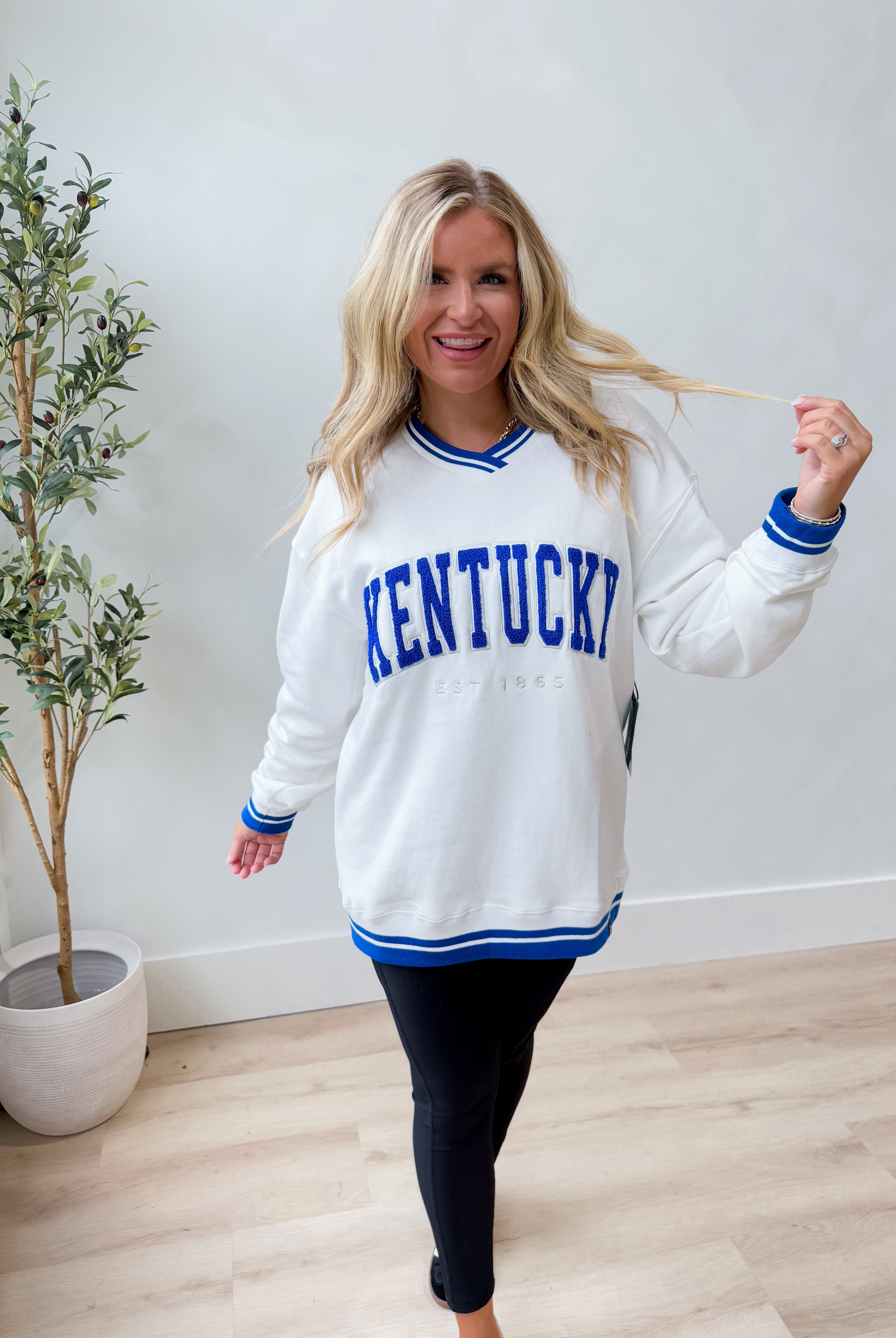 GameDay Social Allen Chenille V Neck Pullover - Be You Boutique