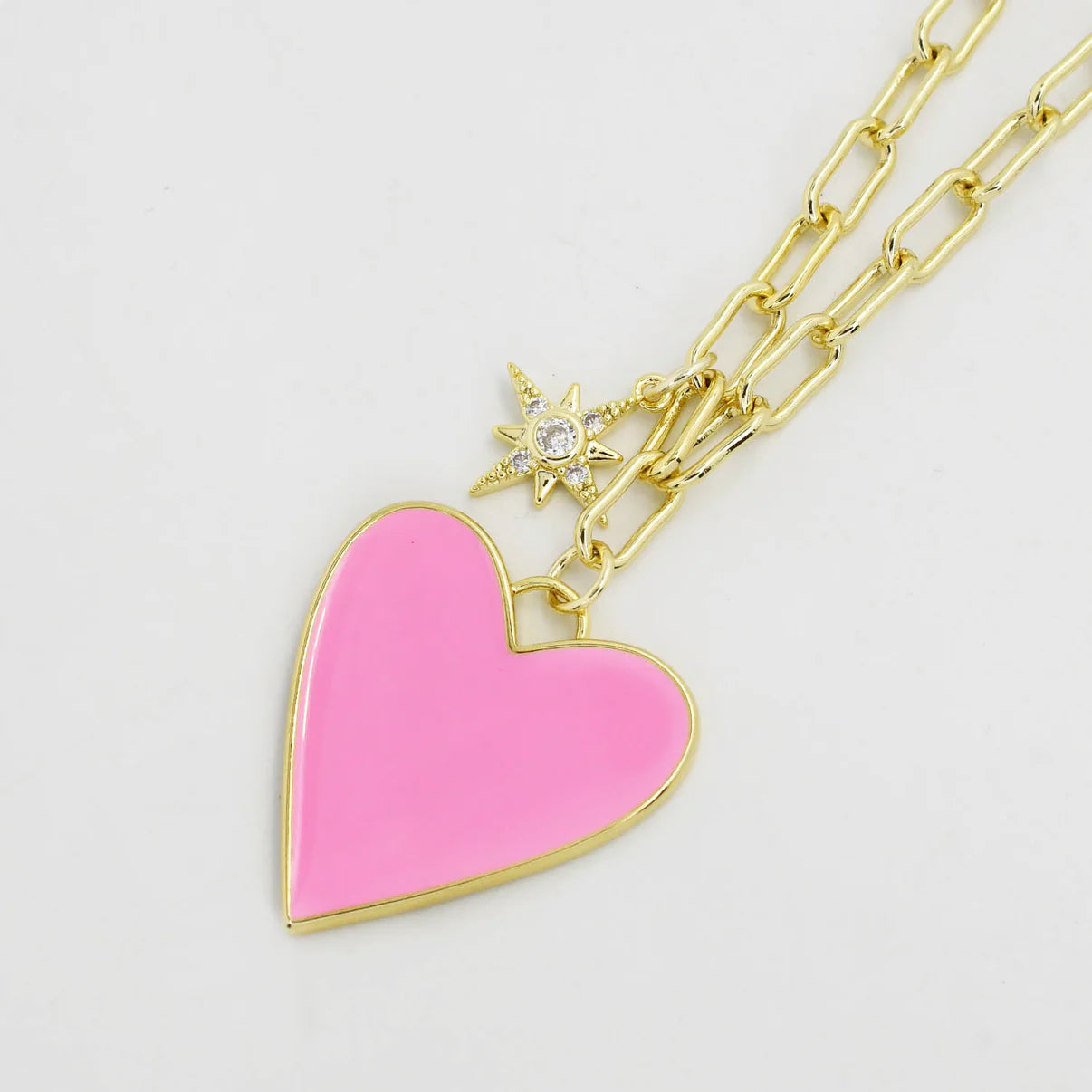 Treasure Jewels Enamel Heart and Star Necklace - Be You Boutique