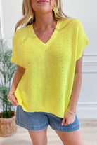 Corina Sweater Knit Short Sleeve Top - Be You Boutique