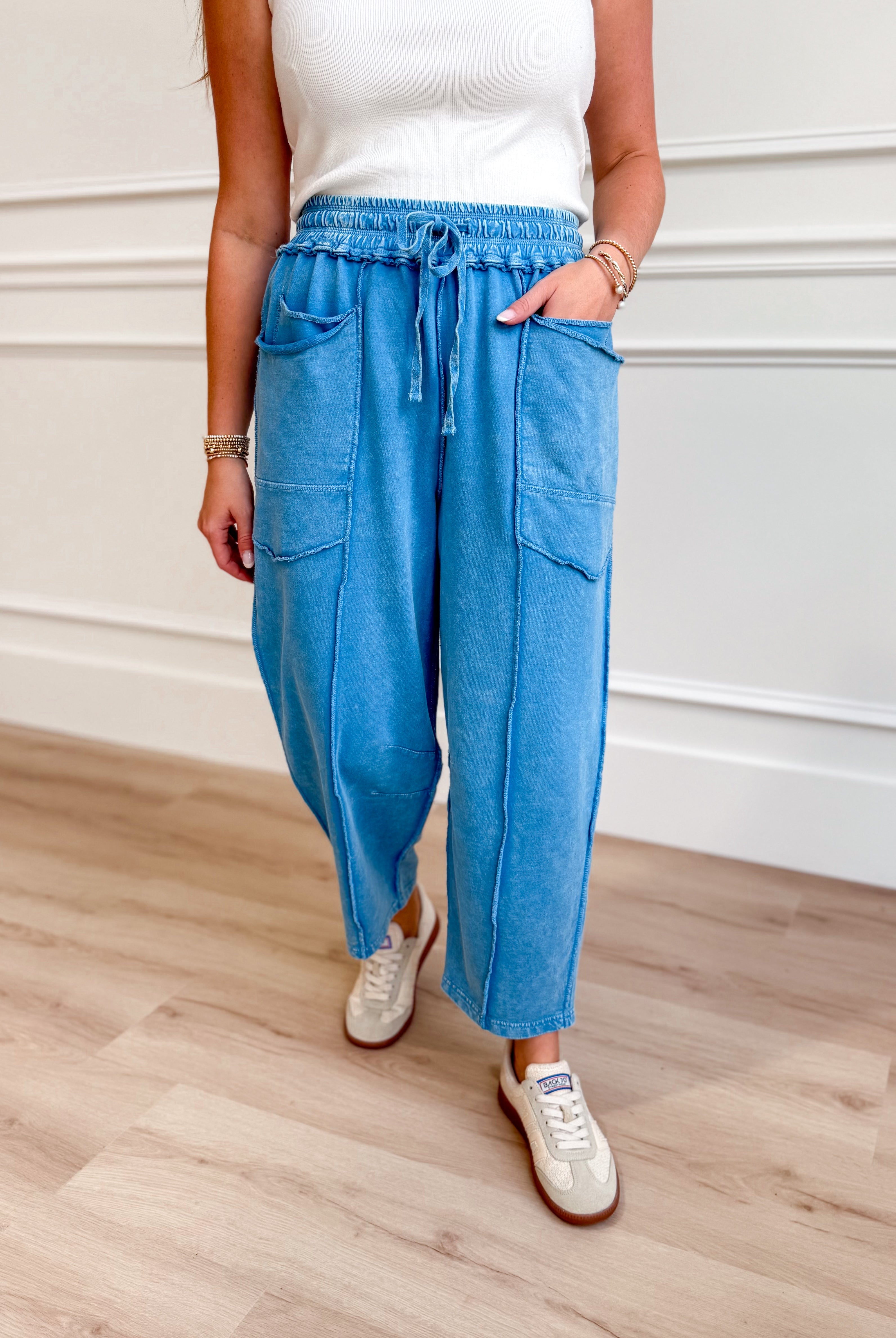 Vinny Mineral Washed Terry Knit Pant - Be You Boutique