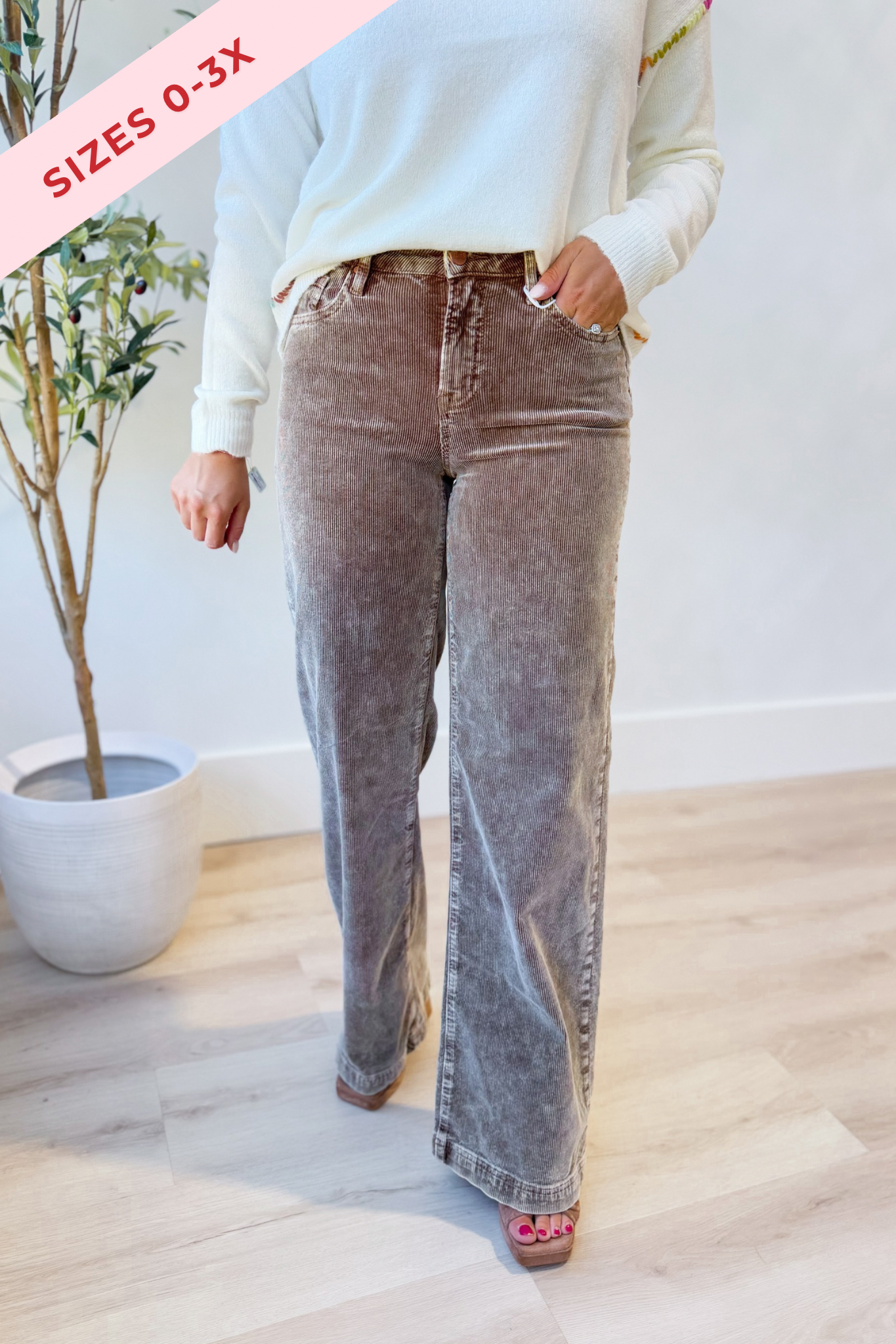Risen Gary High Rise Wide Leg Corduroy Pant - Be You Boutique
