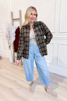 Cynthia Plaid Raglan Sleeve Flannel - Be You Boutique