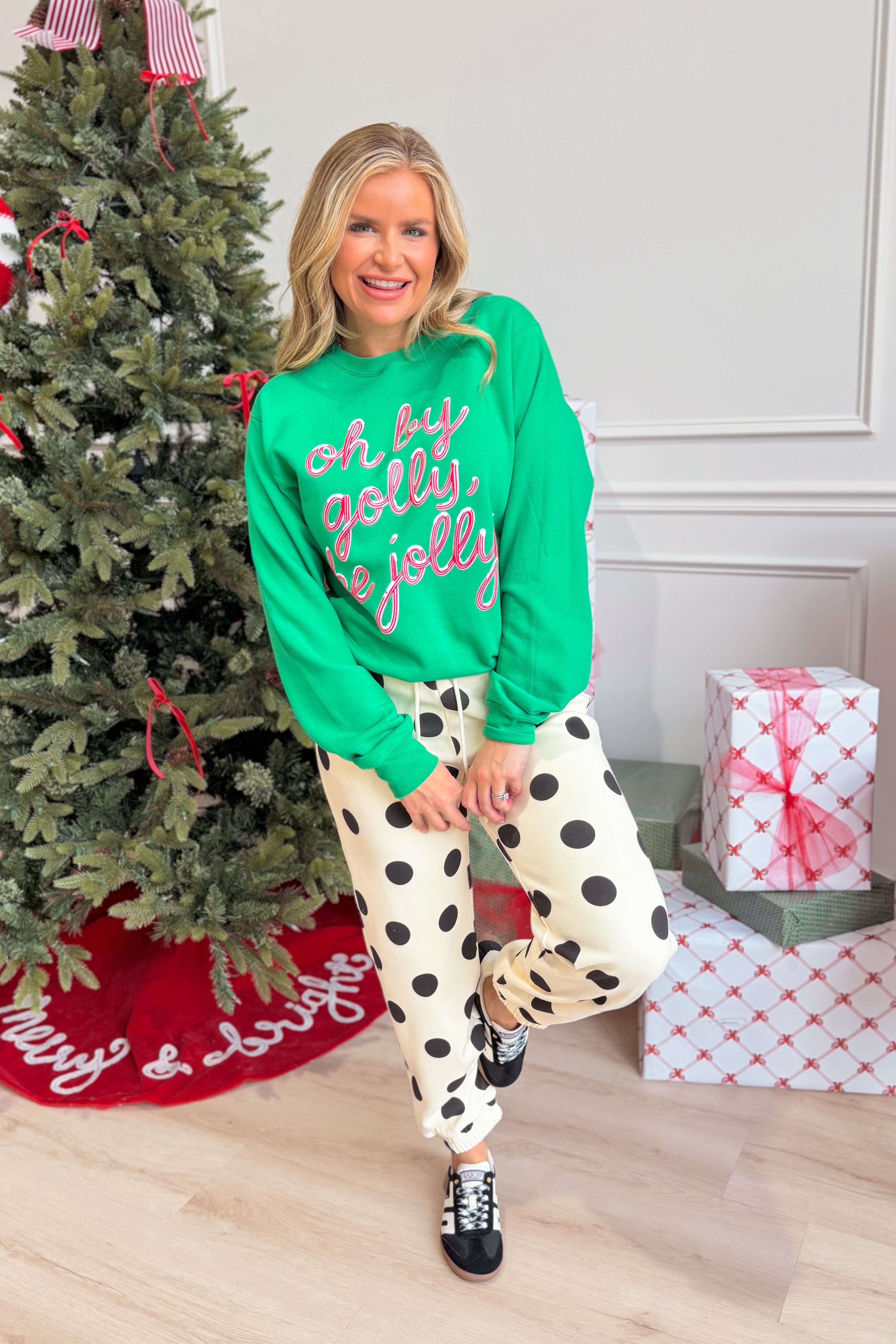 Penny Polka Dot Jogger Sweatpants - Be You Boutique