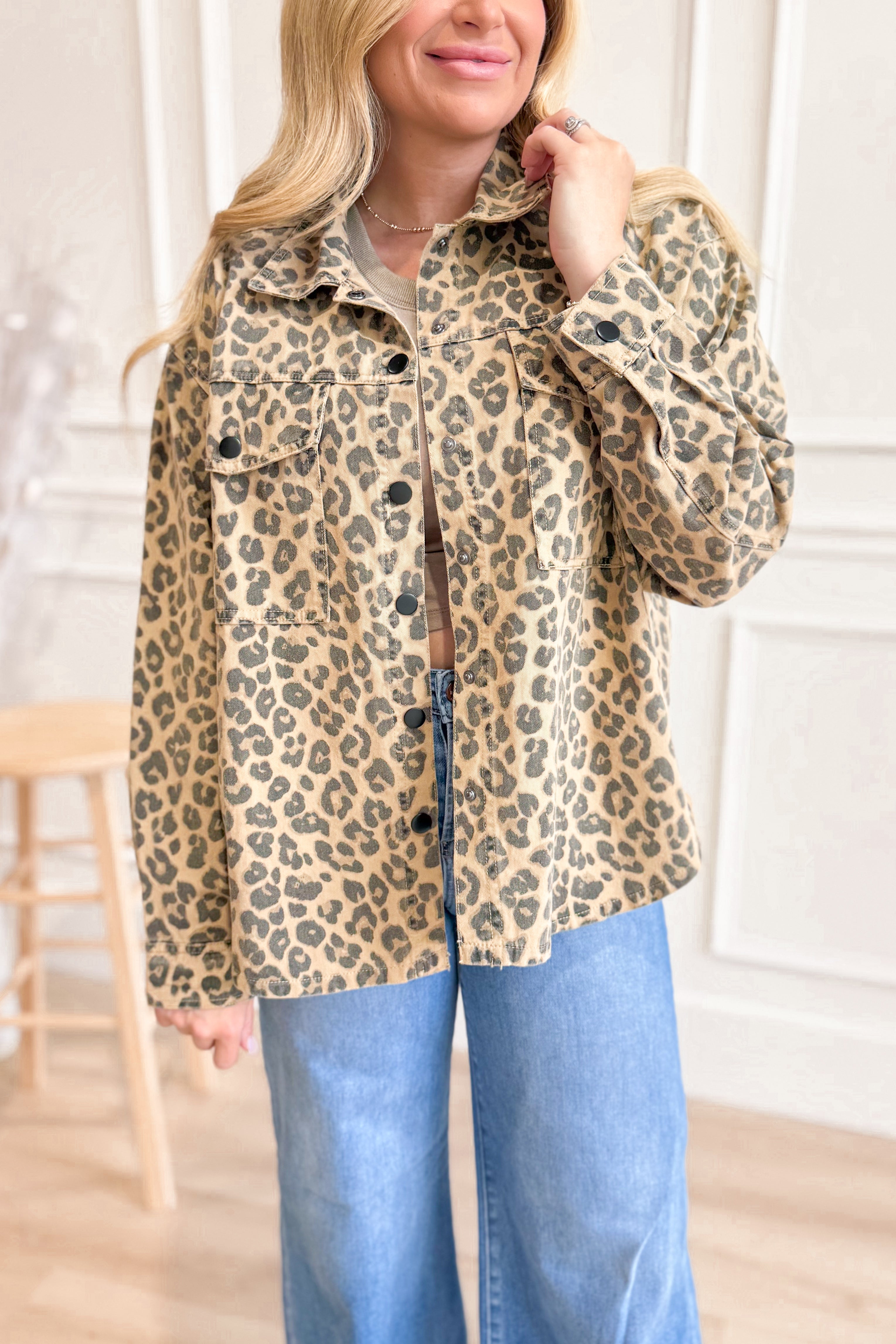 Laura Animal Print Collared Shacket - Be You Boutique