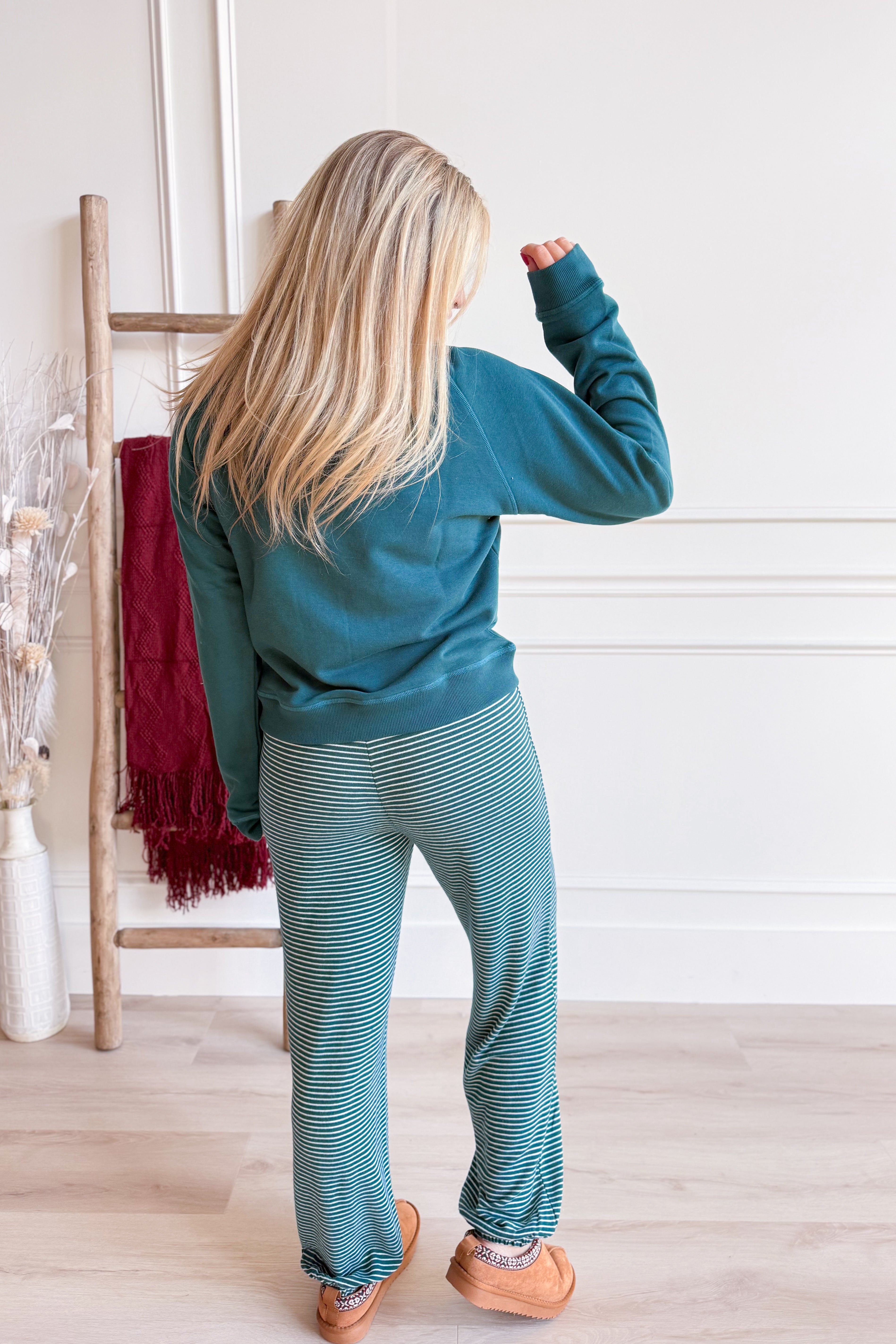 Lucy Striped Drawstring Lounge Pant - Be You Boutique