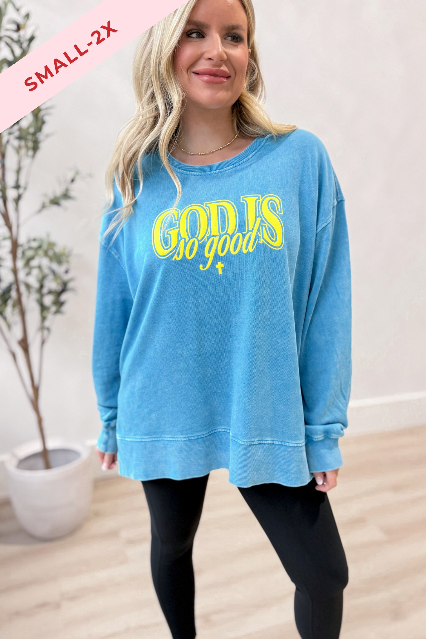 God is Good Mineral Wash Pullover - Be You Boutique