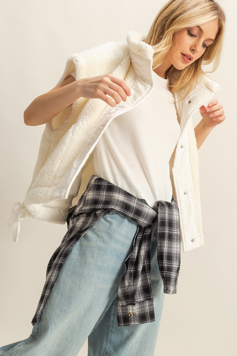 Kathy Sherpa Textured Vest - Be You Boutique