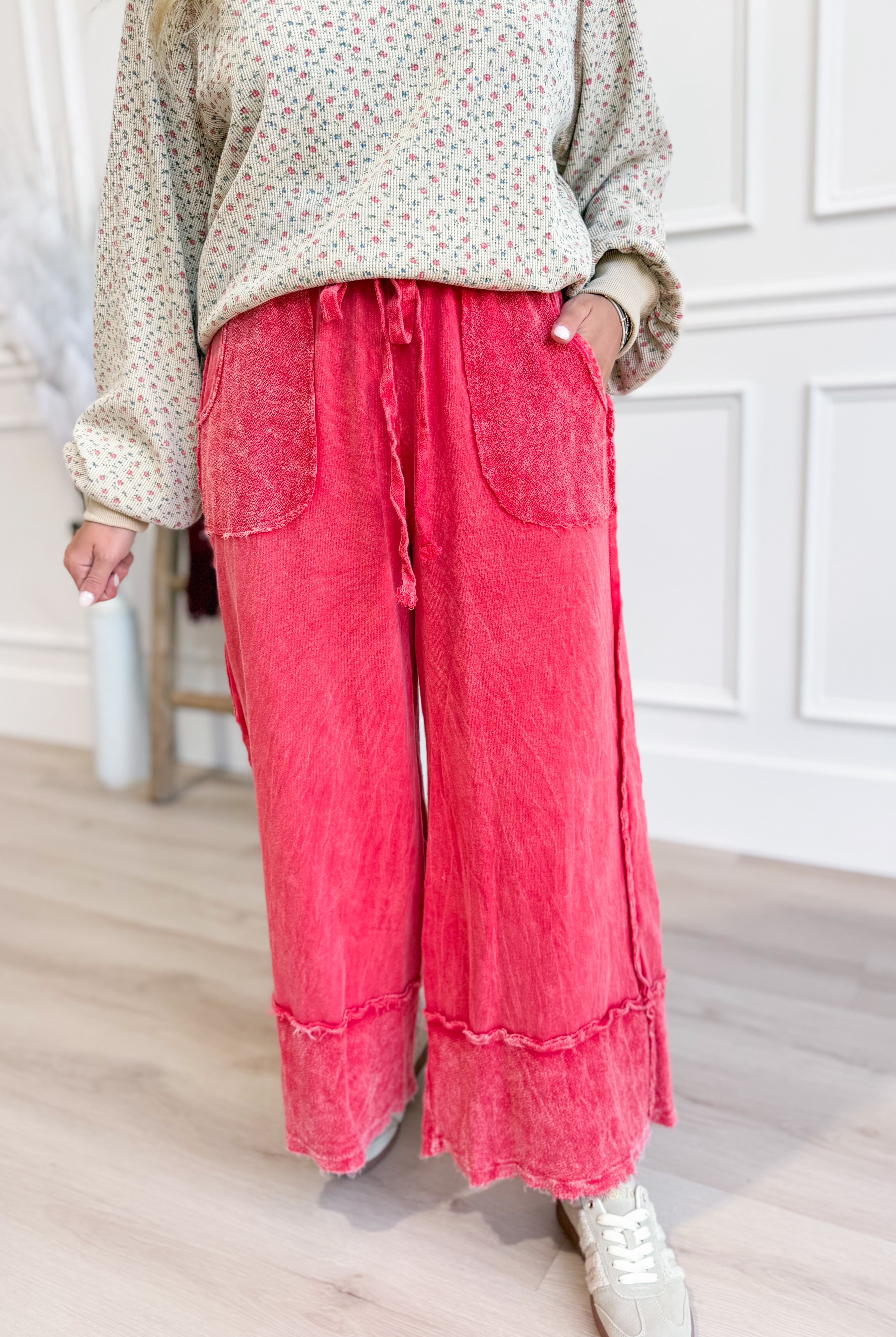 Karigan Frayed Hem Wide Leg Pant - Be You Boutique