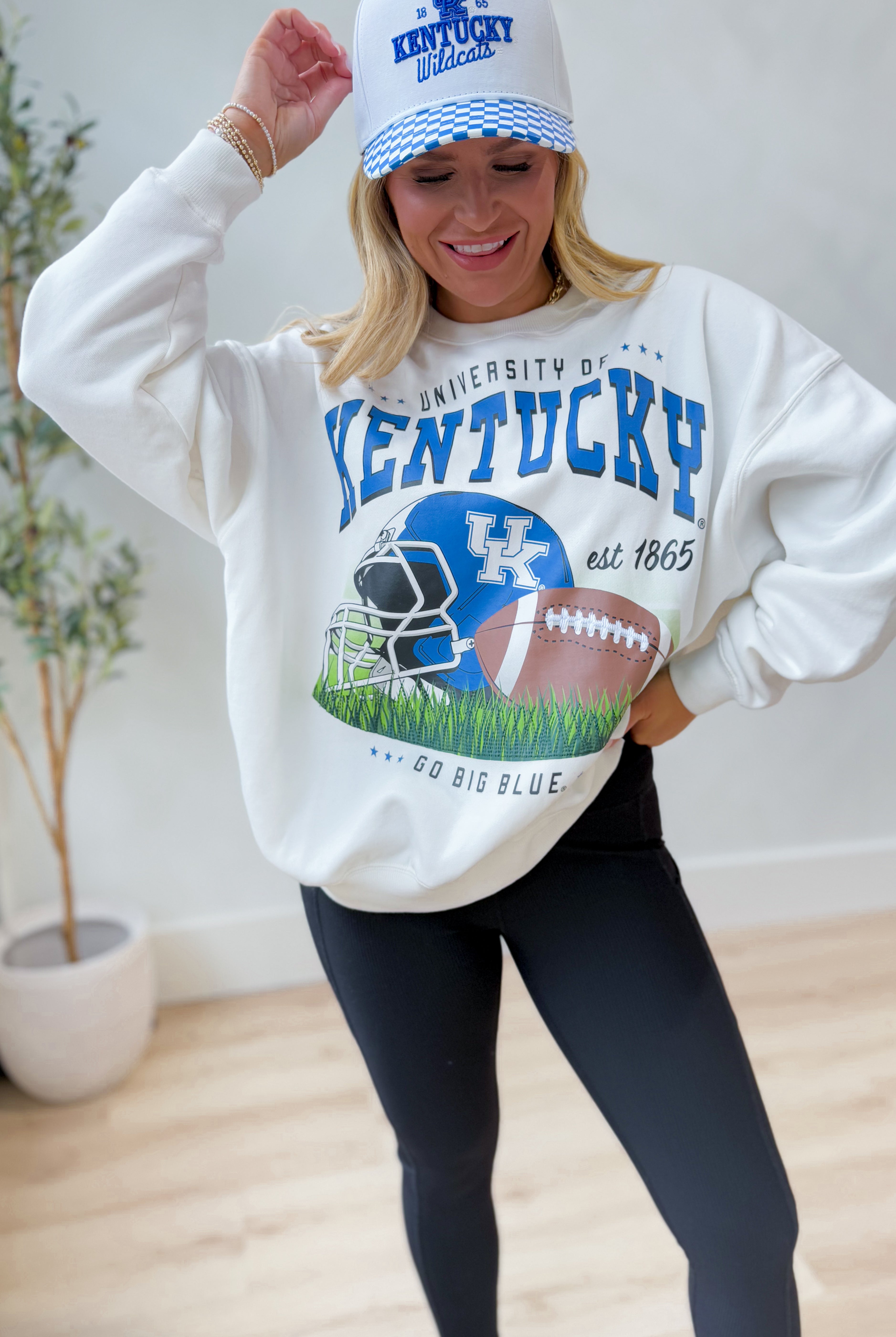 GameDay Social Kentucky Malone Multi Media Fleece Embroidered Detail Crew Sweatshirt - Be You Boutique