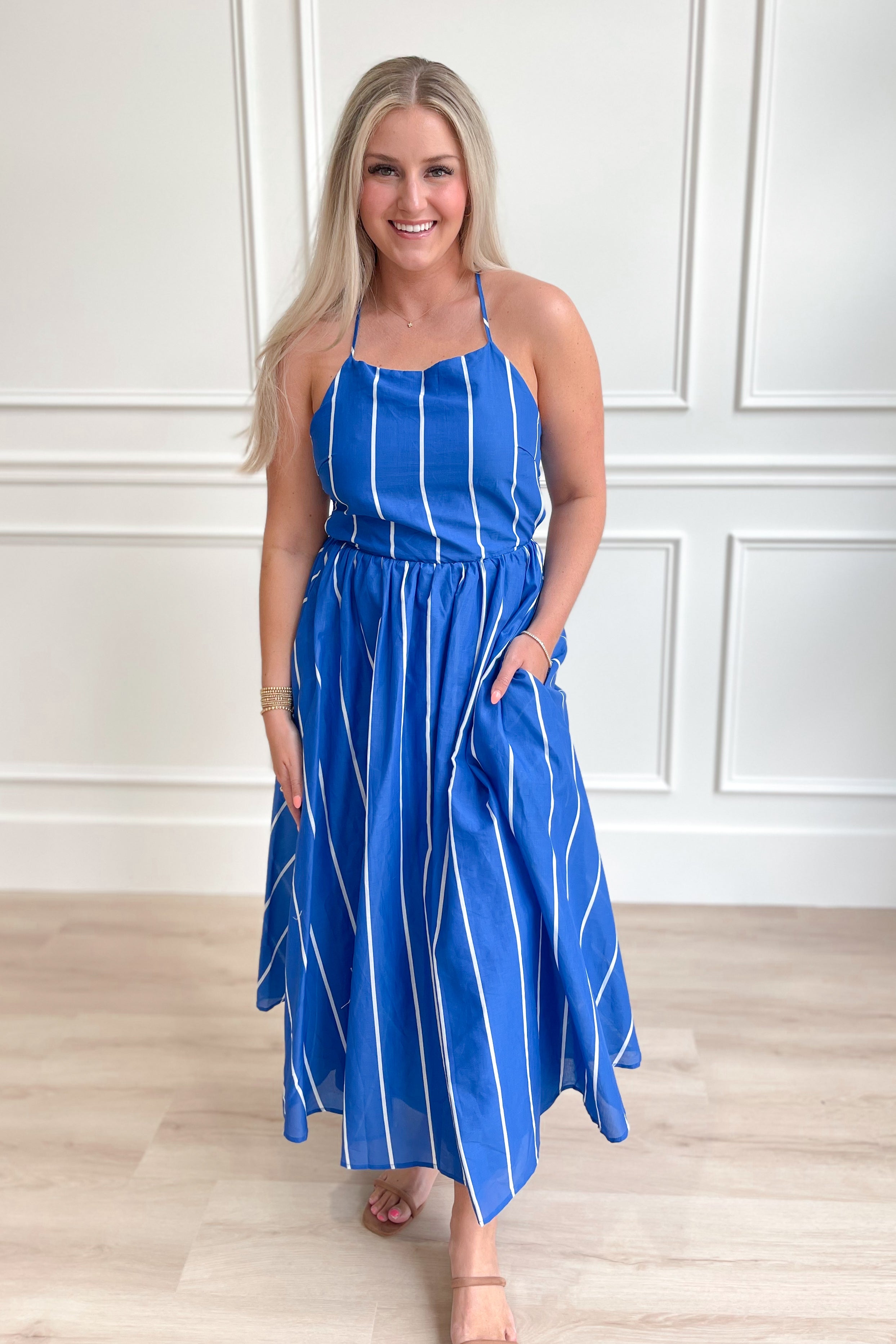 Candace Striped Square Neck Dress - Be You Boutique