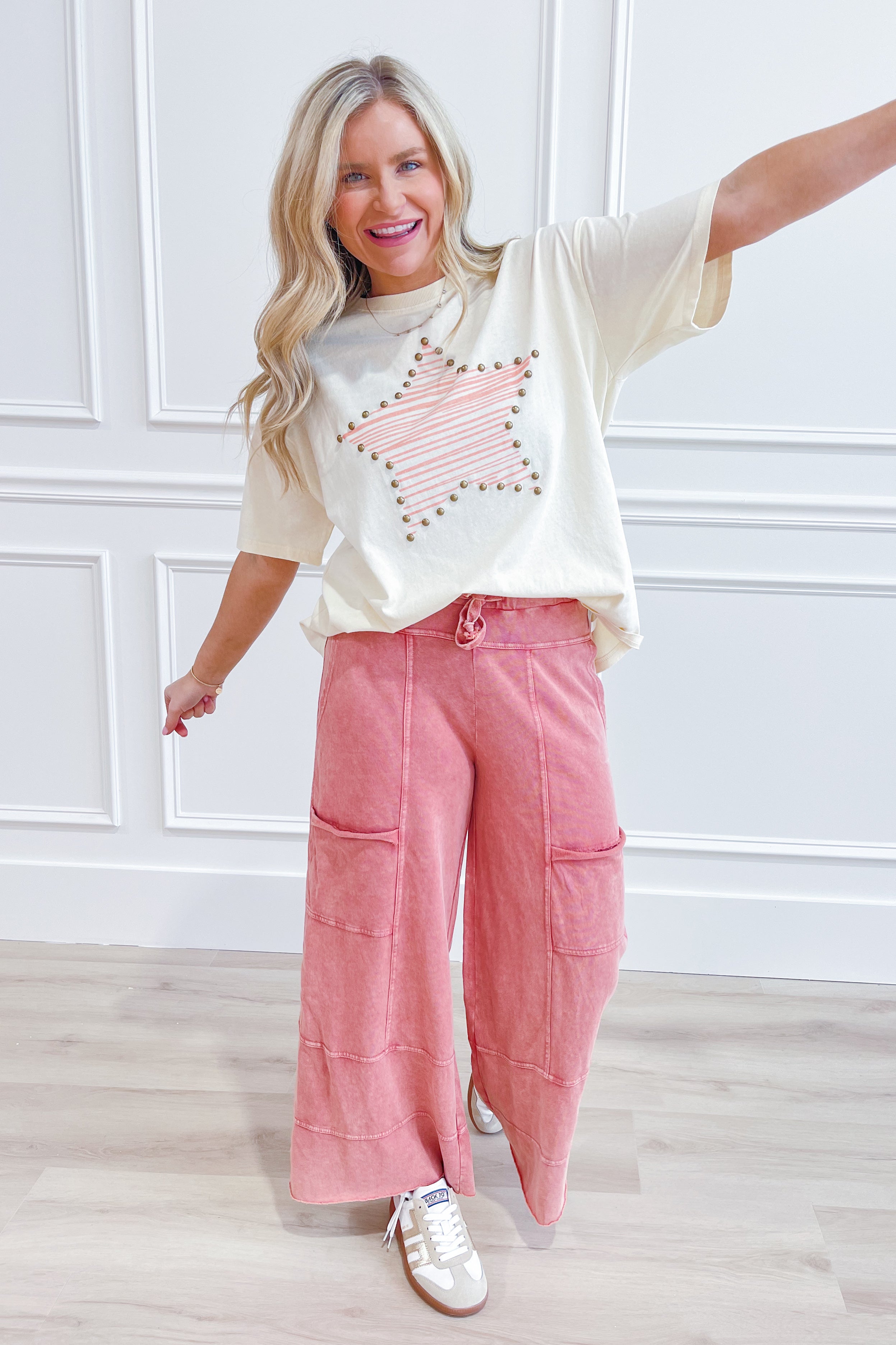 Bradley Mineral Washed Terry Knit Wide Leg Pants - Be You Boutique