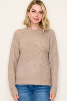 Jenna Bow Textured Knit Sweater - Be You Boutique