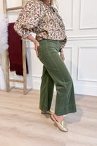 Risen Chris High Rise Crop Wide Patch Pocket Corduroy Pant - Be You Boutique