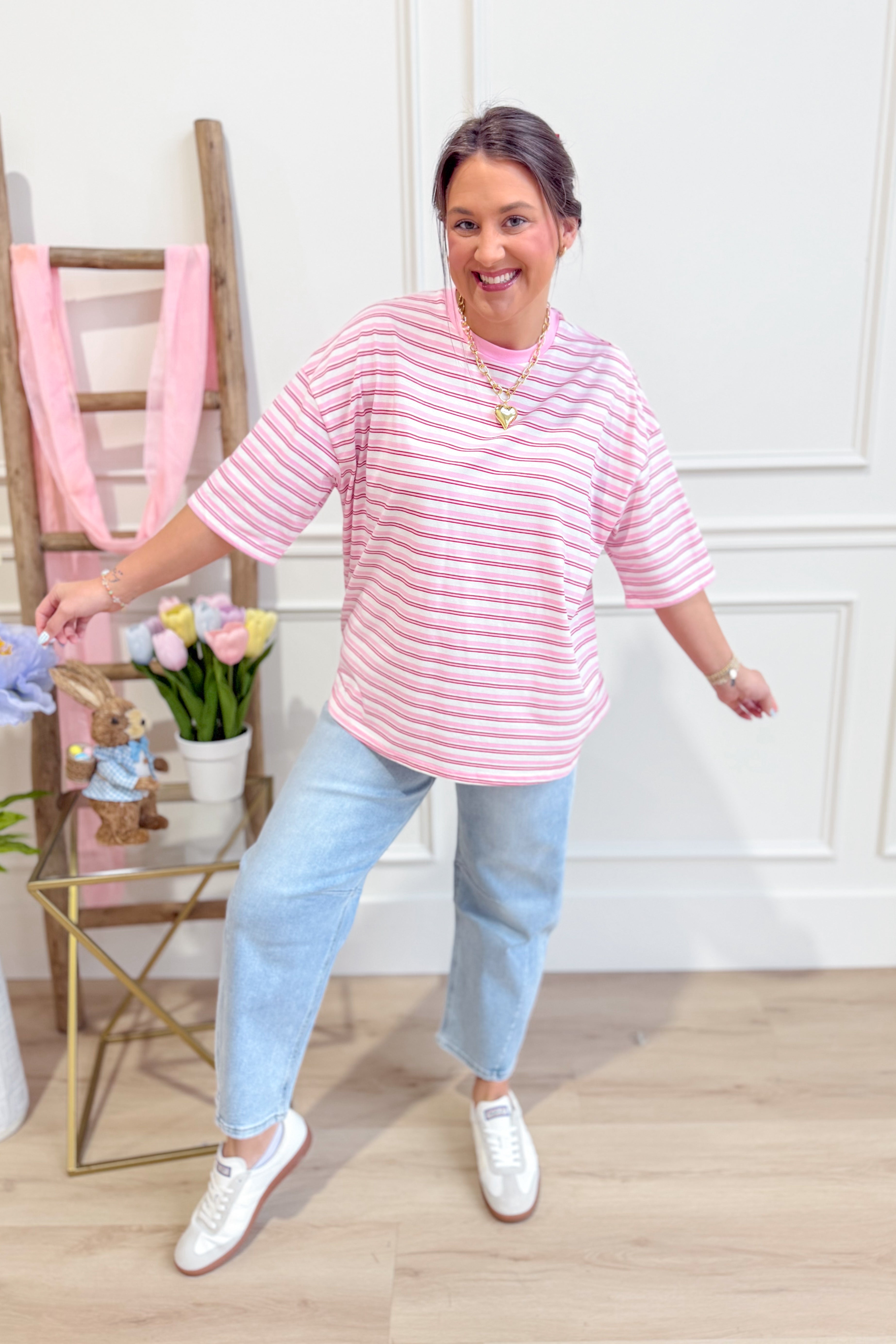 Olivia Multi Striped Basic Top - Be You Boutique