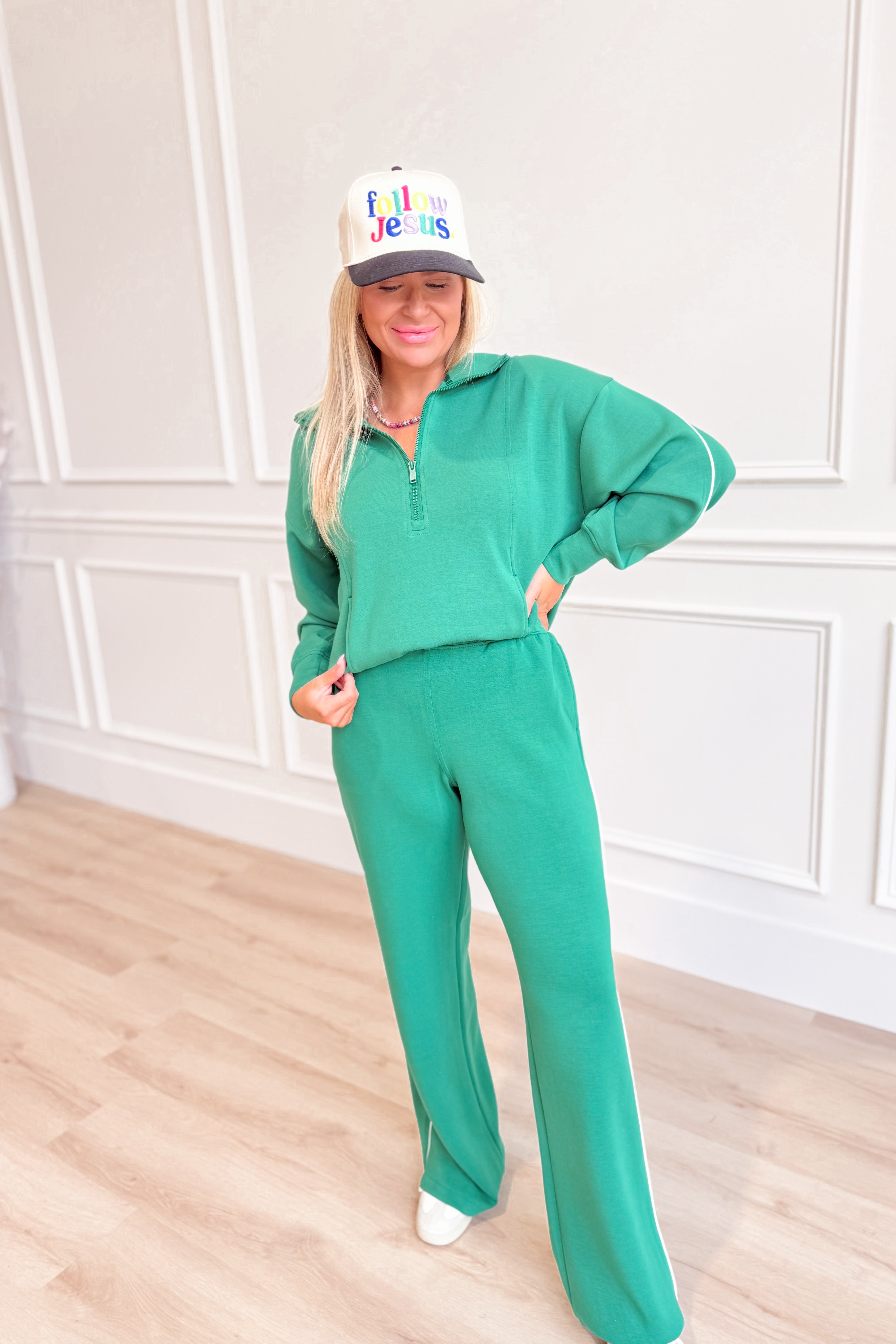 Frankie Piping Quarter Zip Pullover - Be You Boutique